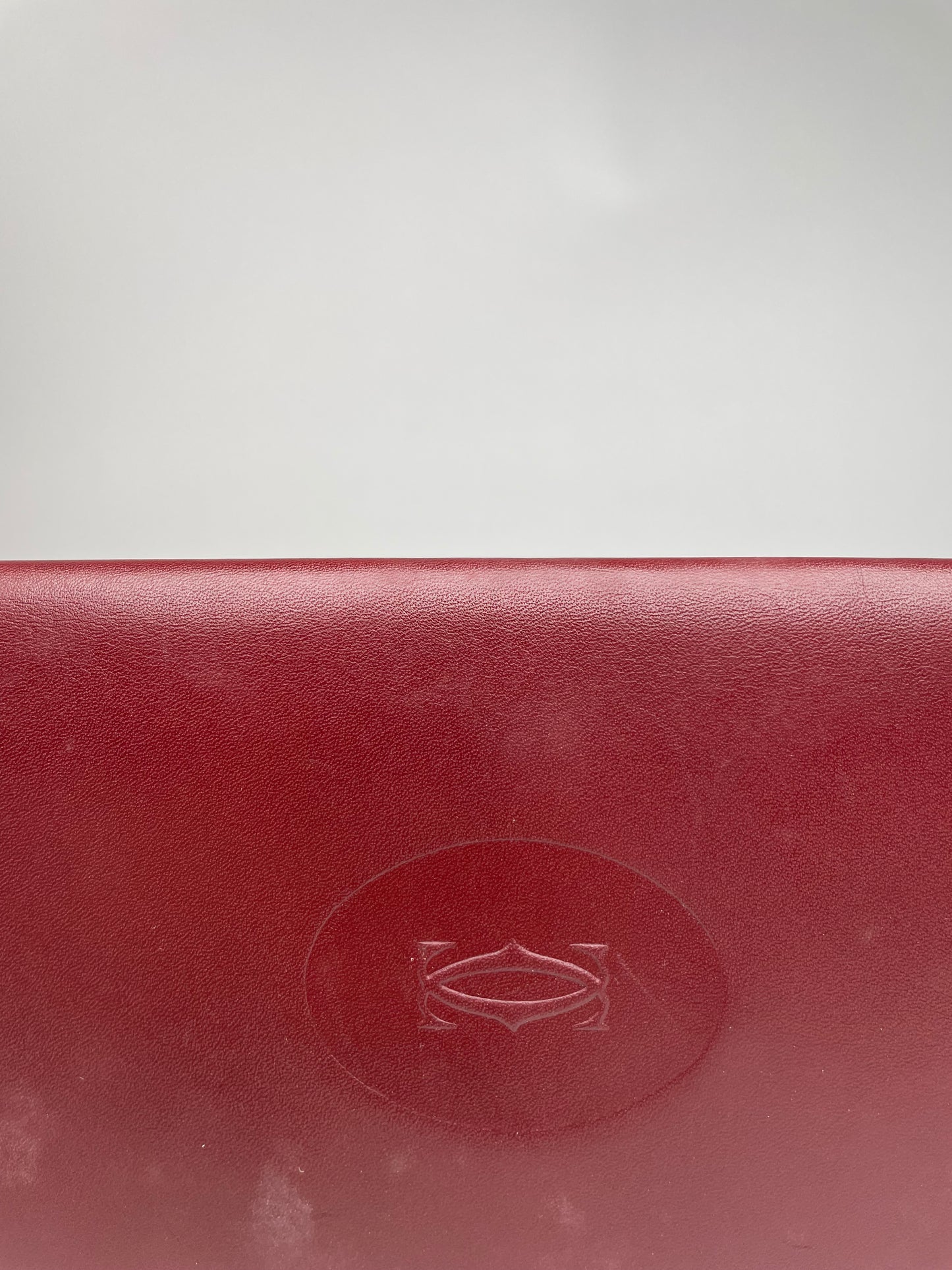 Vintage Cartier Leather ID Holder Burgundy