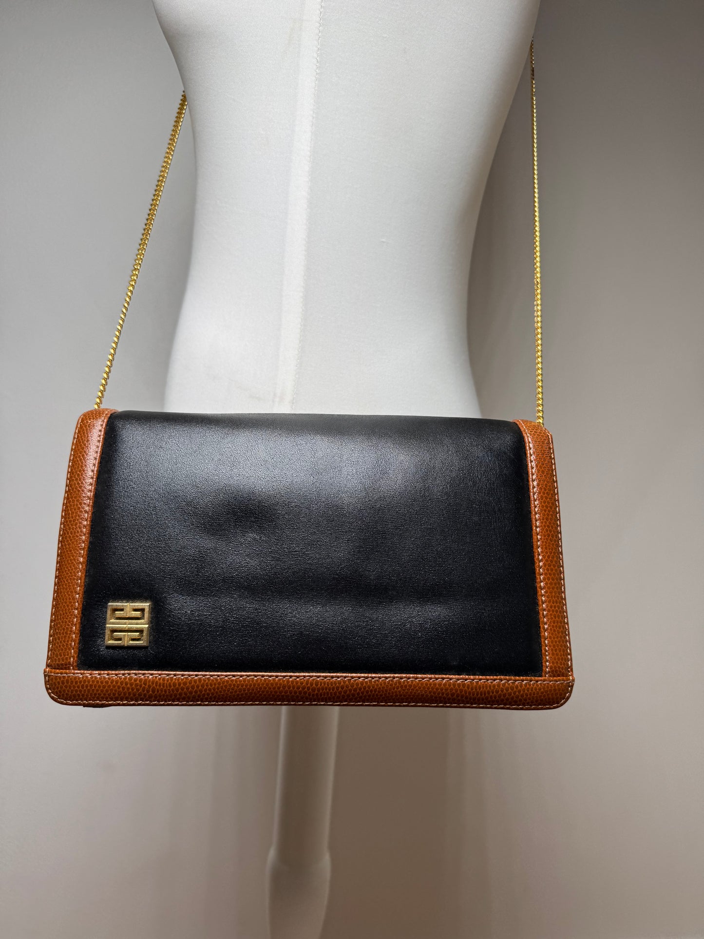 Vintage Givenchy 4G Leather Bag Black Brown