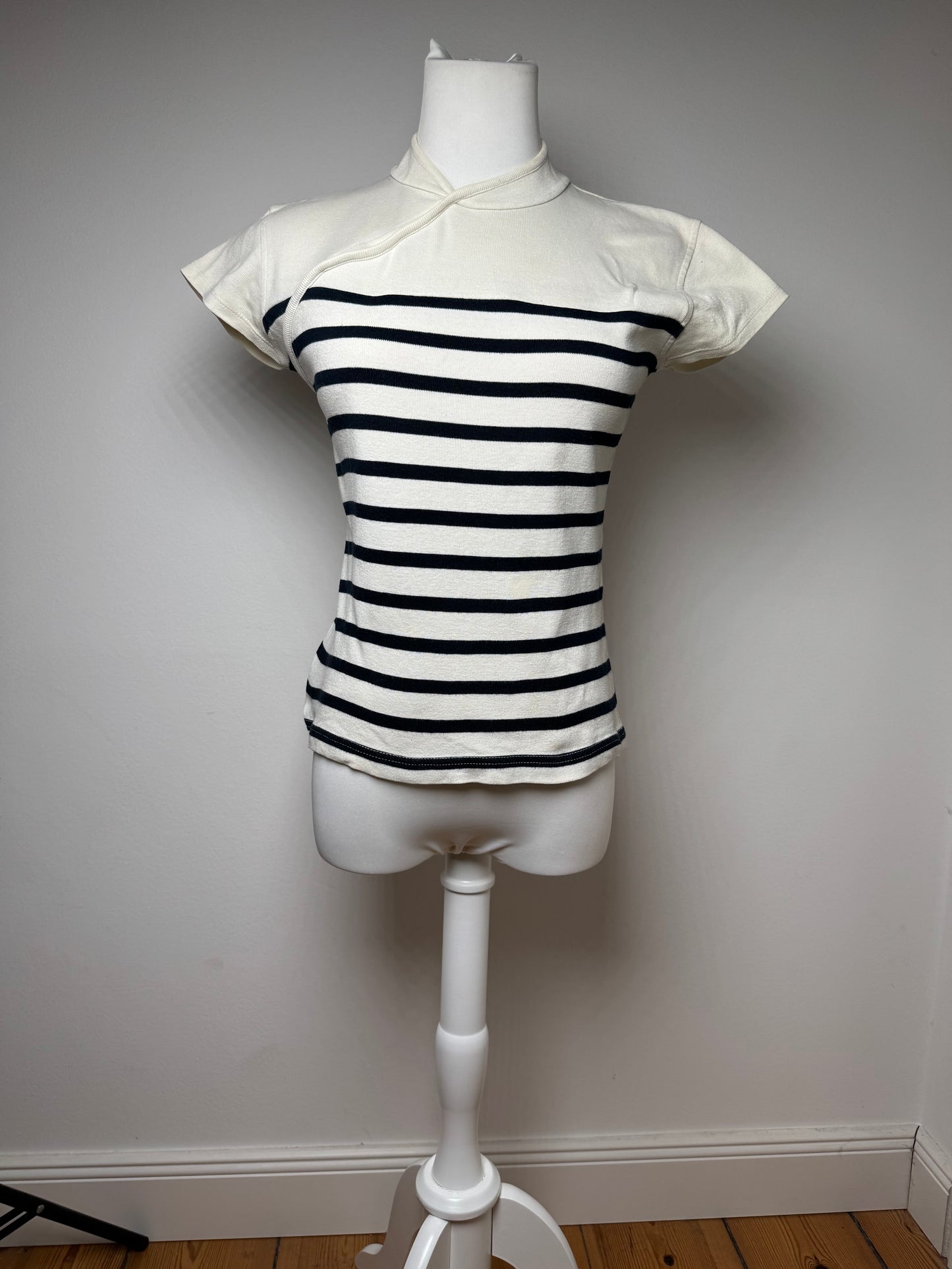 Vintage Jean Paul Gaultier Top white Navy Striped 38/M