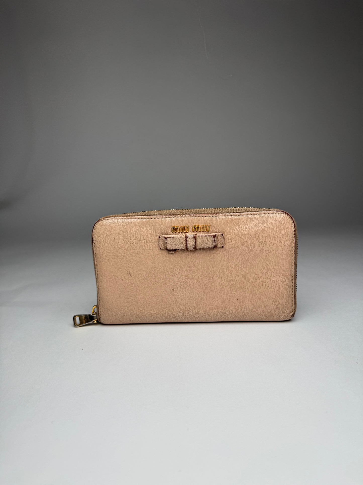 Vintage Miu Miu Leather Wallet Rose/beige