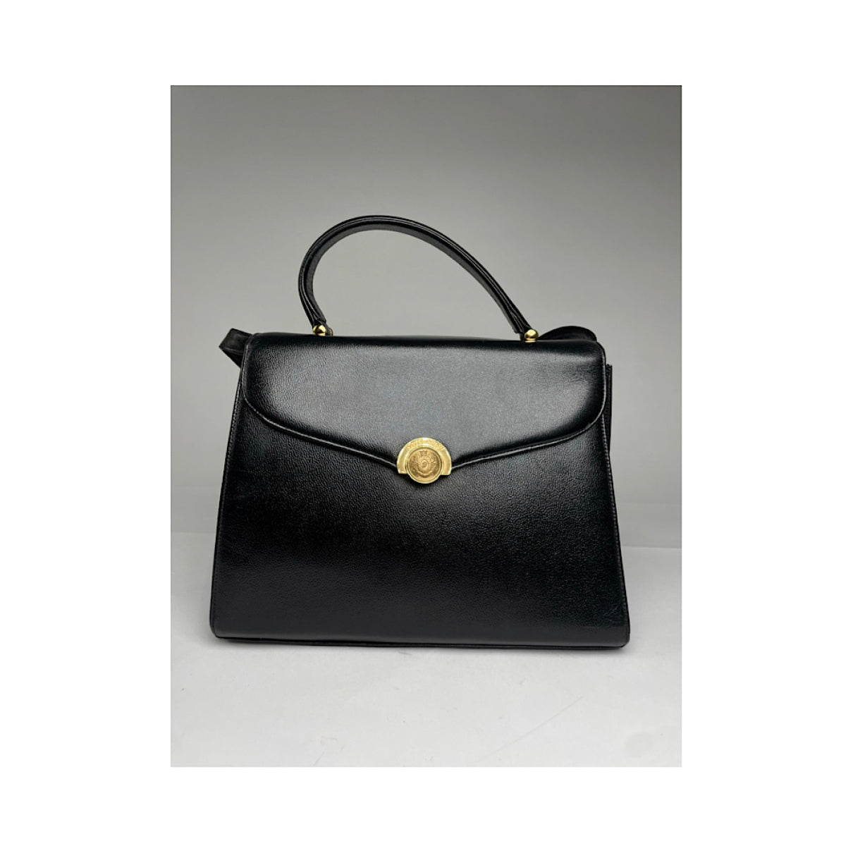 Non Signé / Unsigned Black Leather Handbag image 5