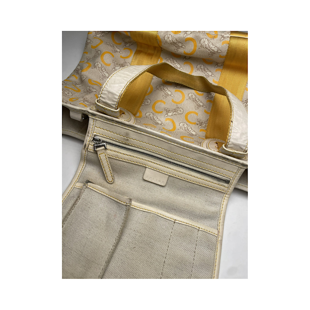 Celine SAC SEAU White Leather Handbag image 5