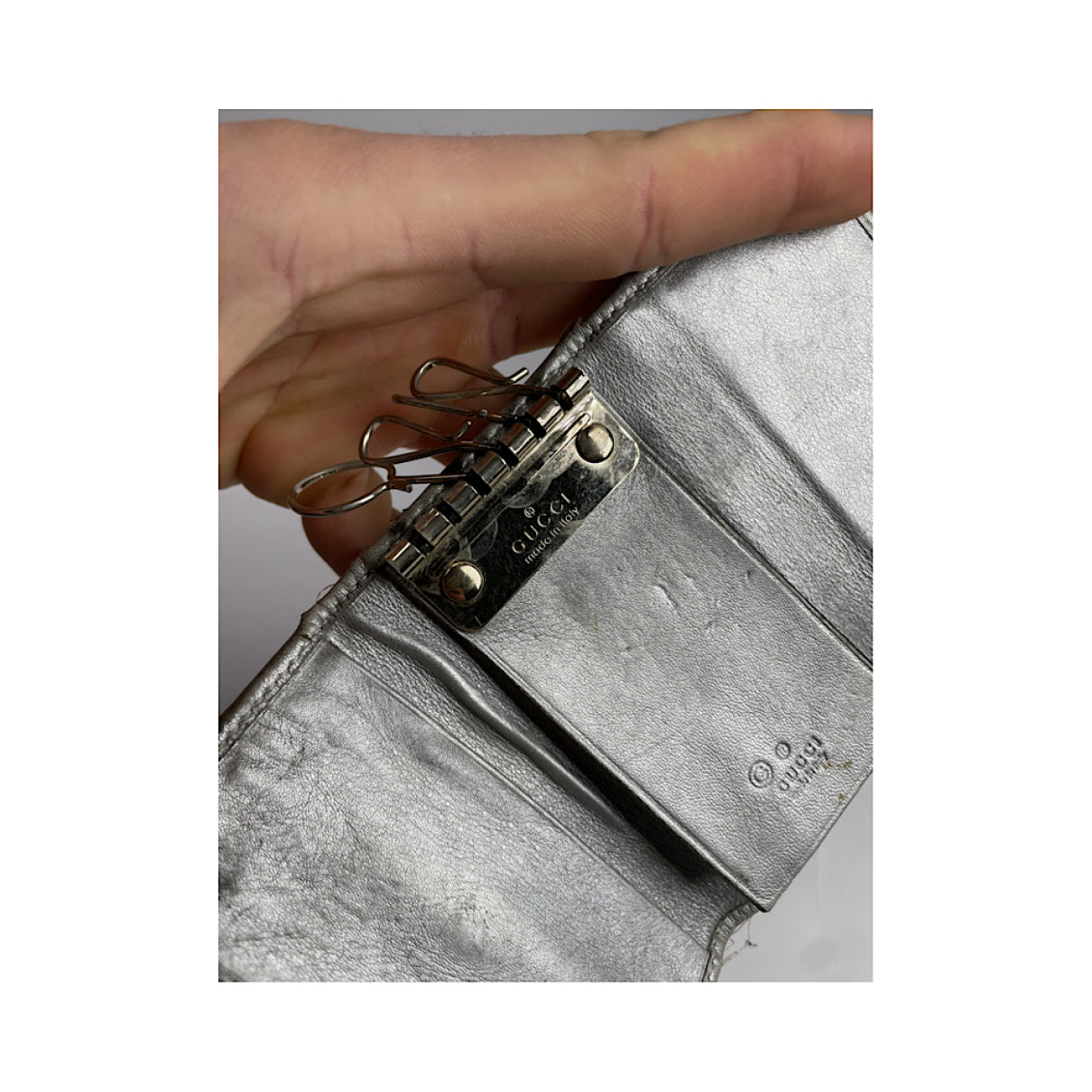 Gucci GG Blooms Silver Leather Purse image 5