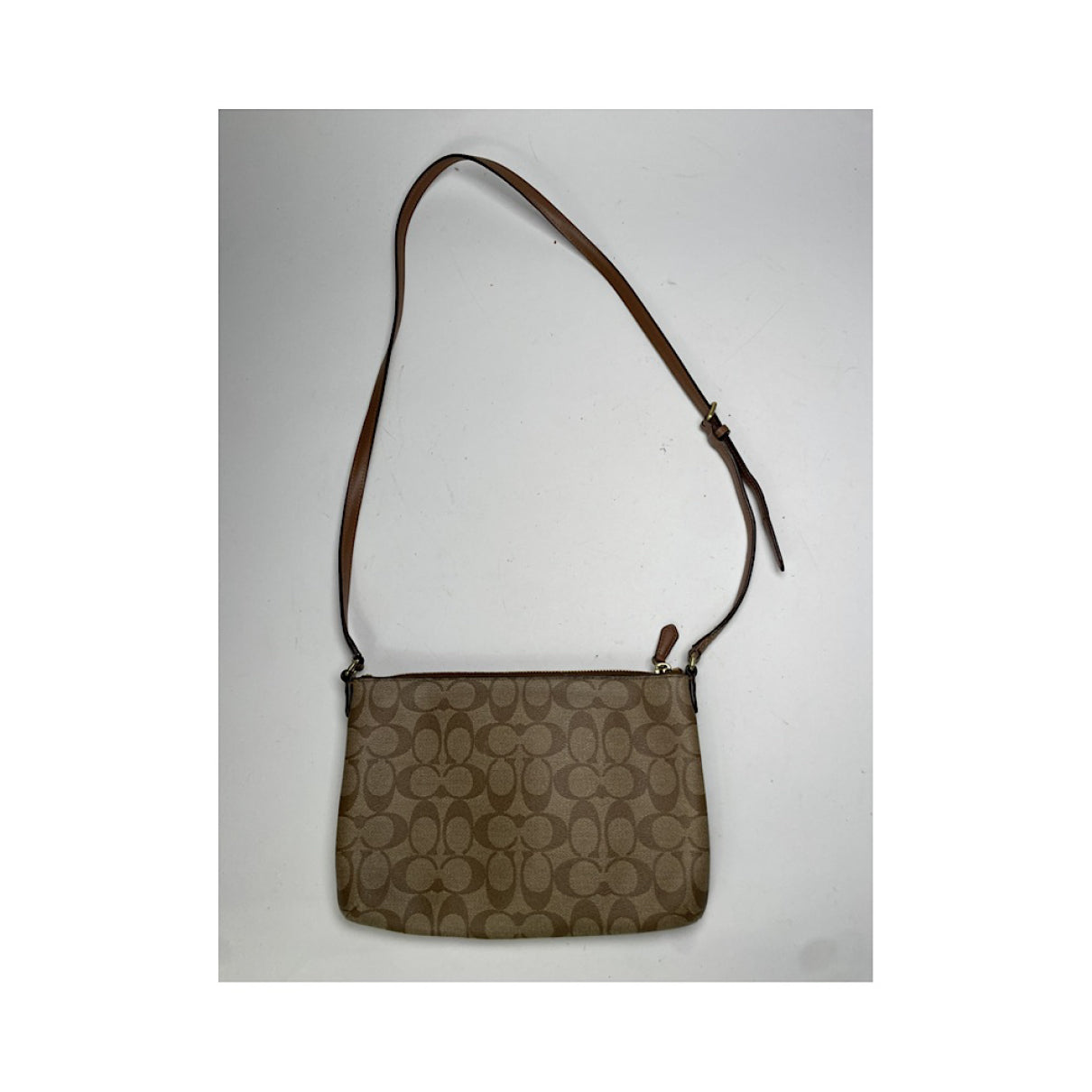 Coach Signature Sufflette Brown Leather Handbag image 5