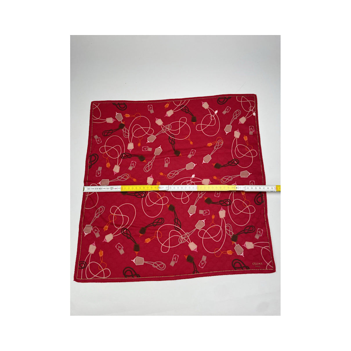 Celine Red Silk Silk Handkerchief image 5