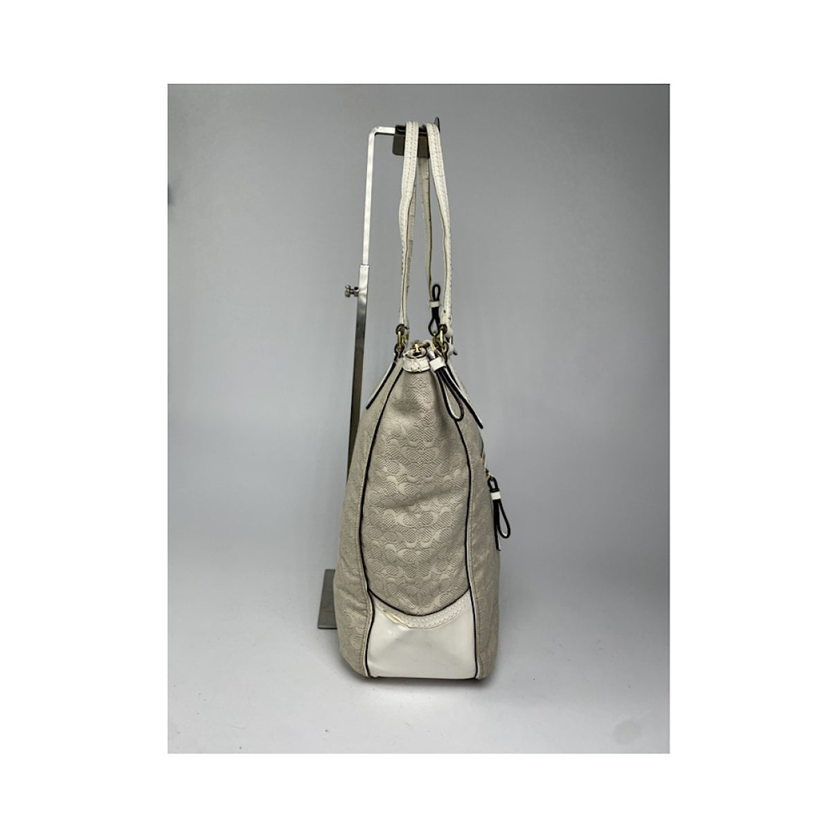Coach Signature Sufflette White Cotton Handbag image 5