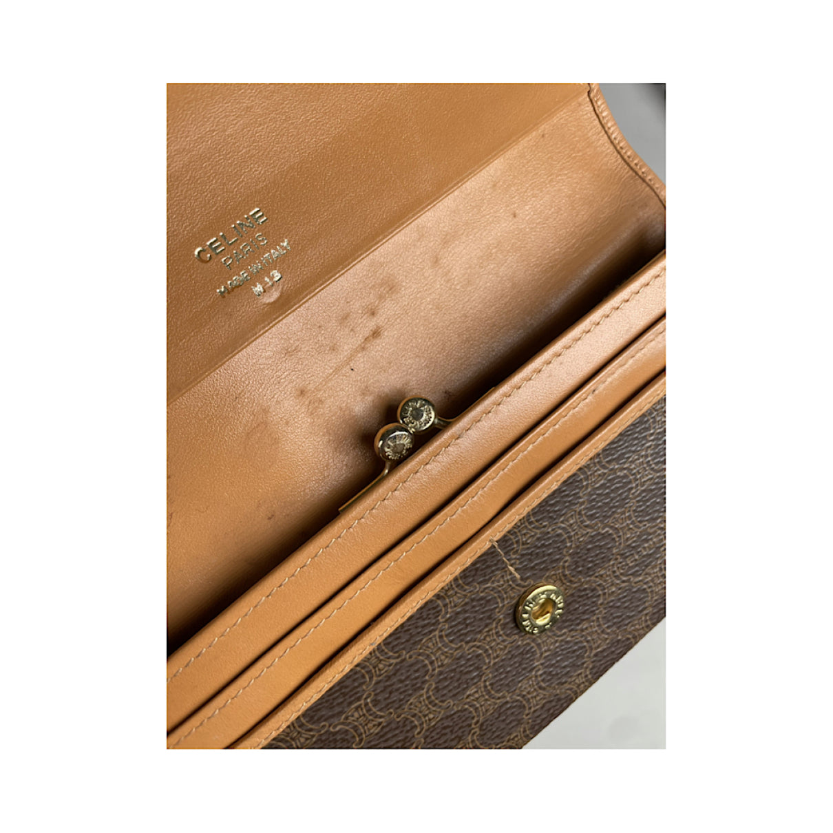 Celine Triomphe Brown Leather Wallet image 5