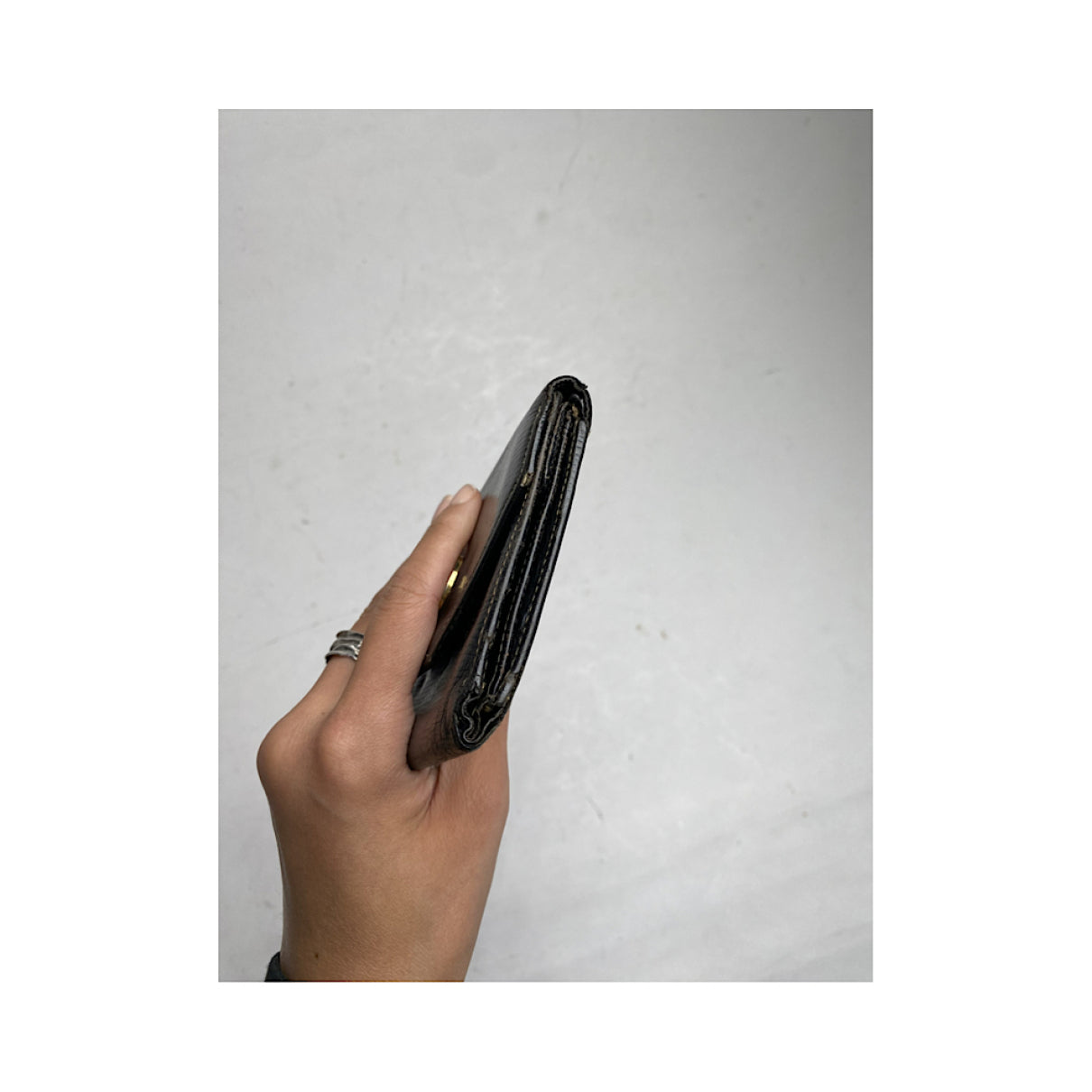 Celine Triomphe Black Leather Wallet image 5