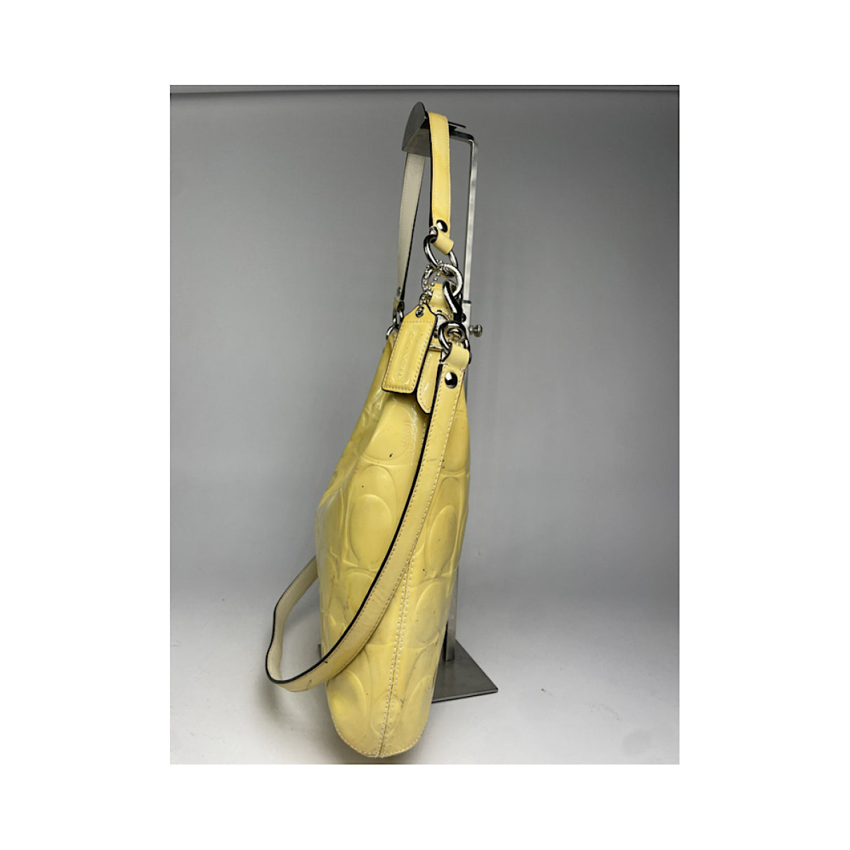 Coach Hamilton Hobo Yellow Patent Leather Handbag image 5