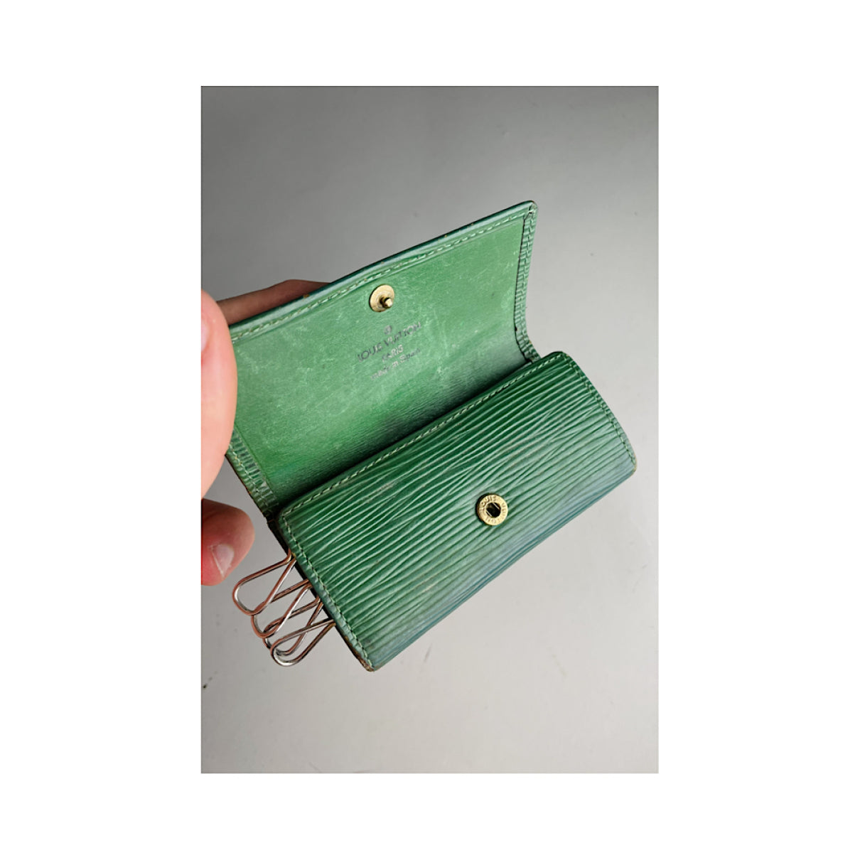 Louis Vuitton Lockme Green Leather Purse image 5