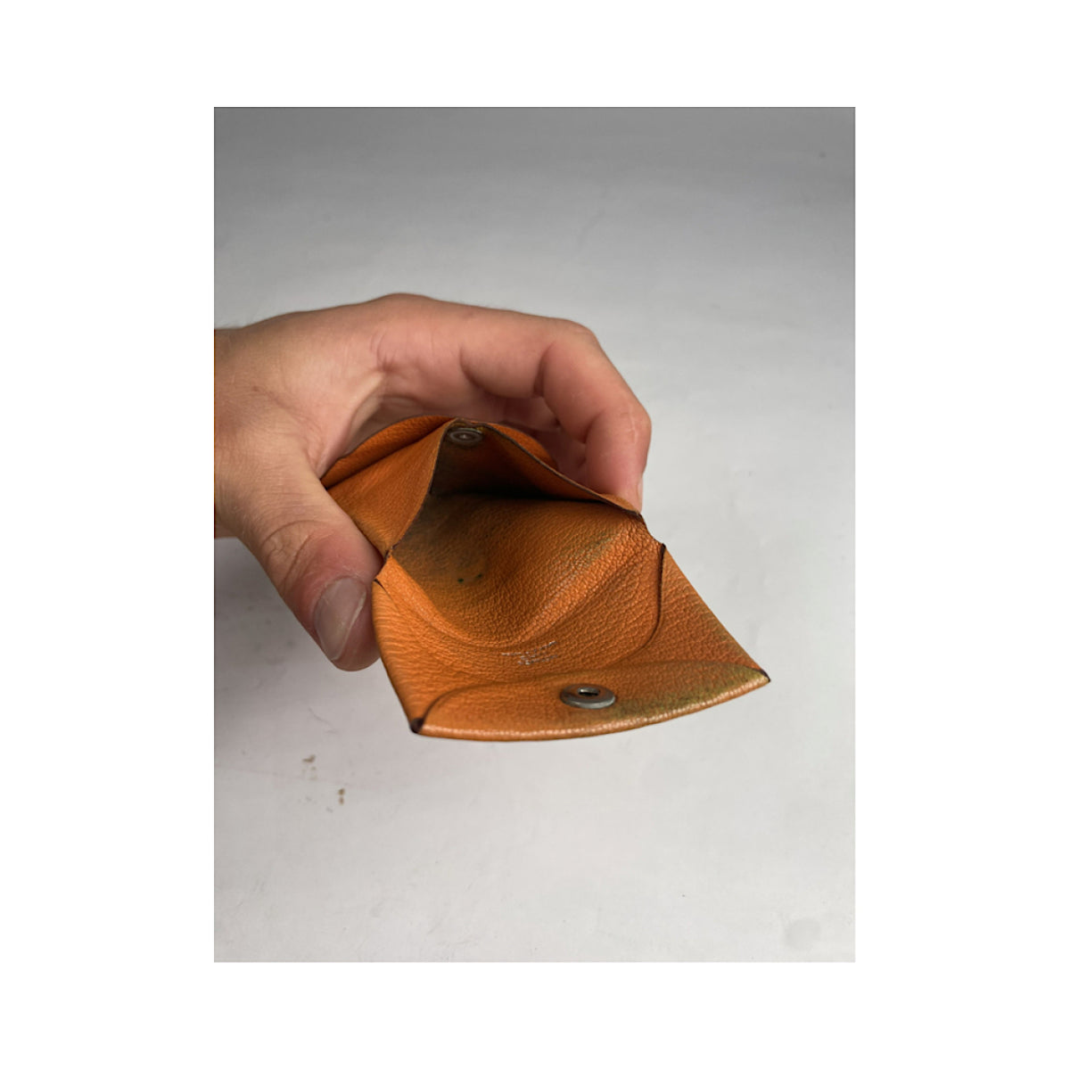 Hermès Orange Leather Purse image 5