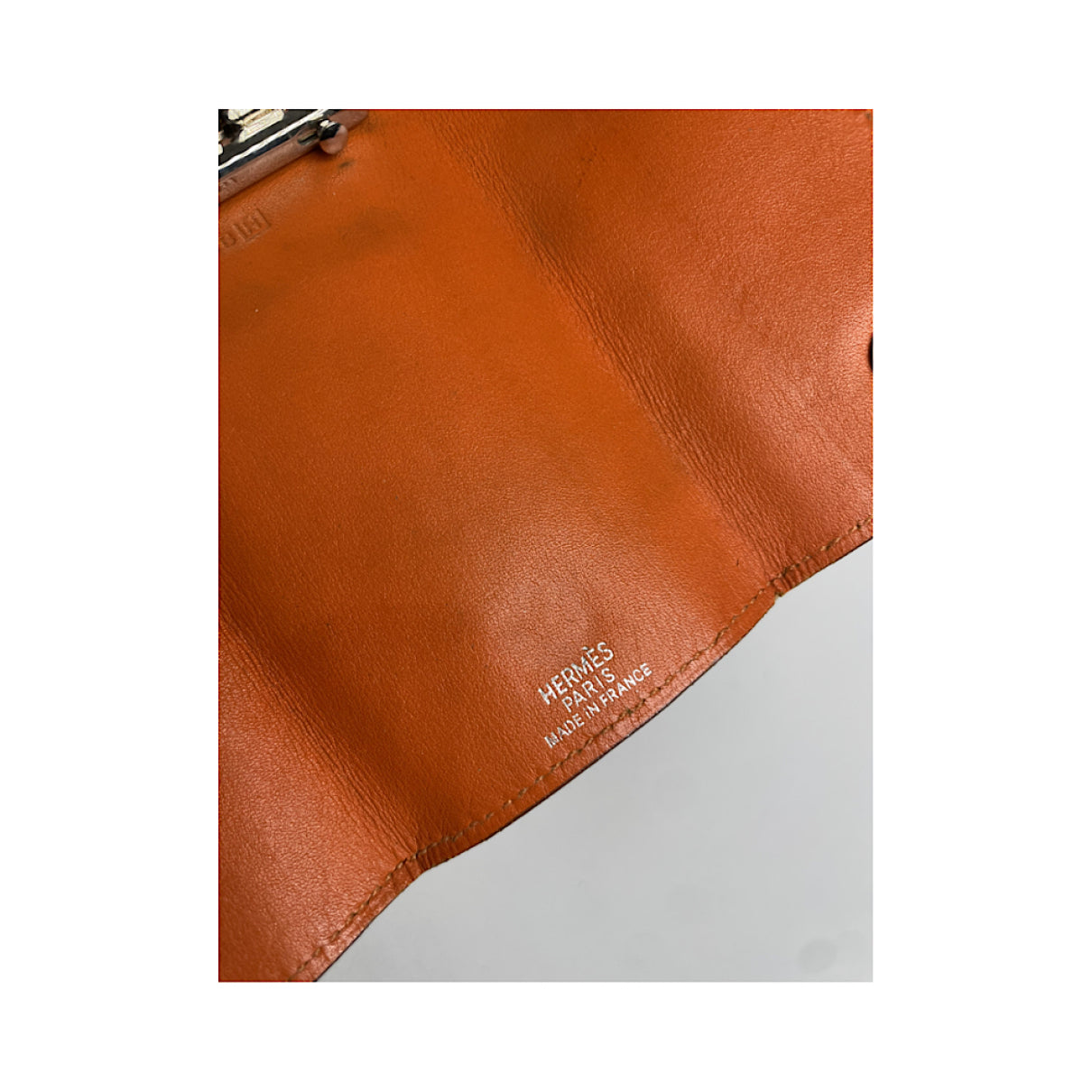Hermès Orange Leather Purse image 5