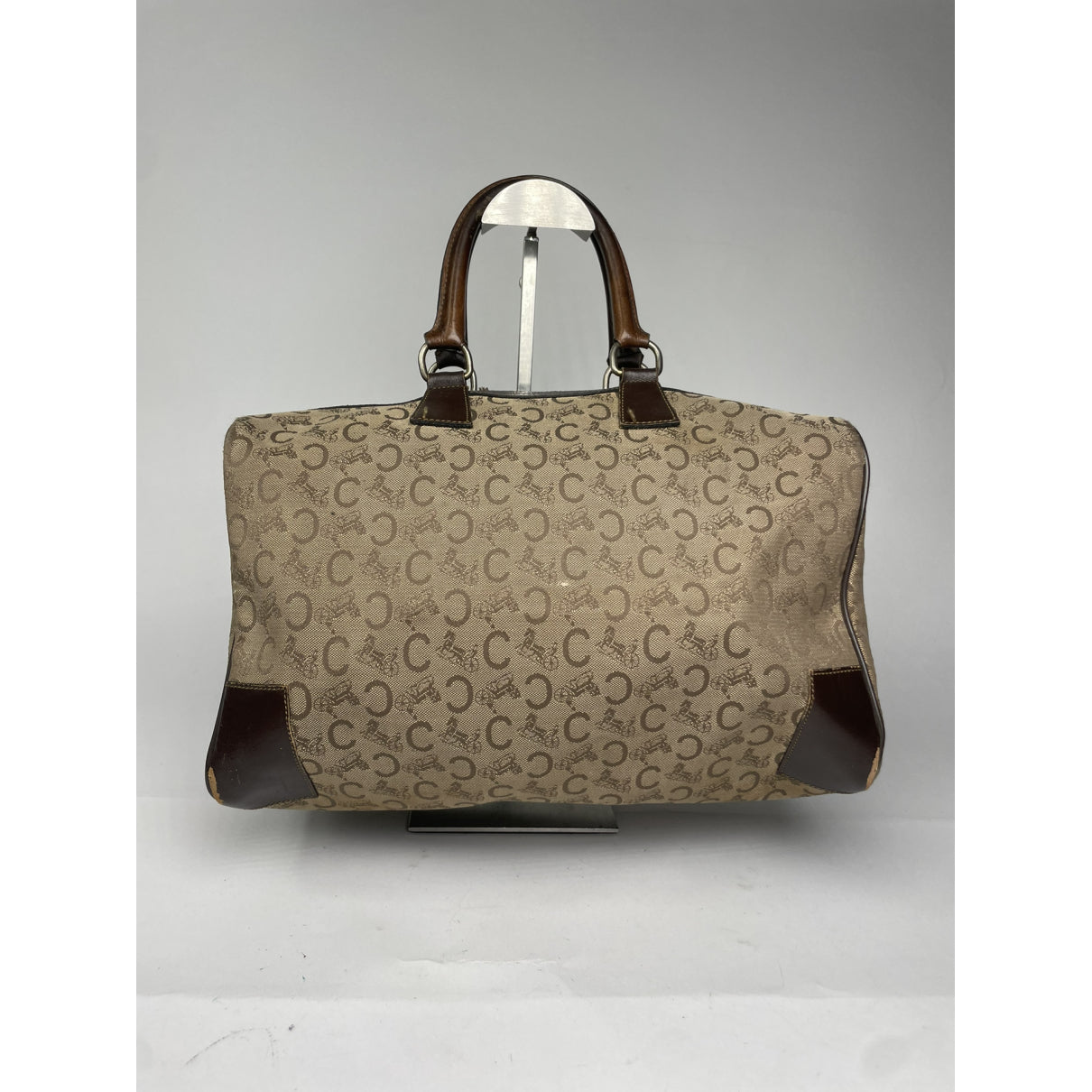 Celine Triomphe Vintage Brown Leather Travel Bag image 5