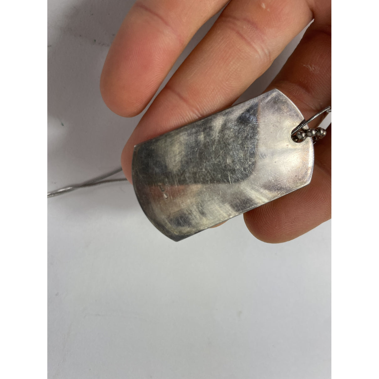 Gucci Dog Tag Silver Silver Necklace image 5