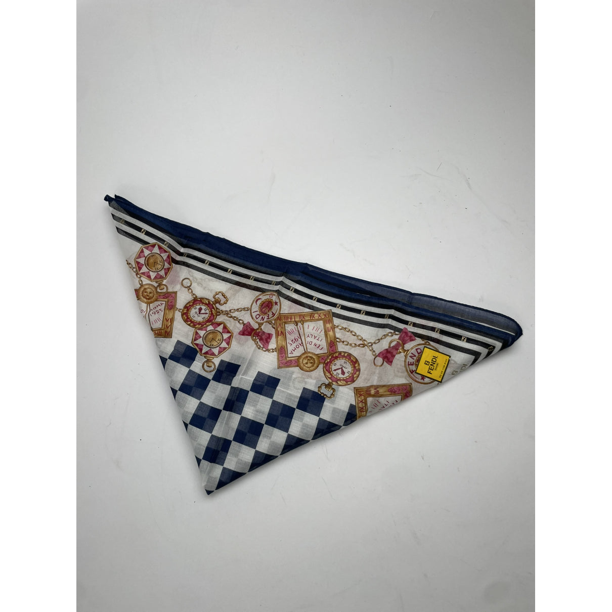 Fendi Navy Silk Scarf image 5