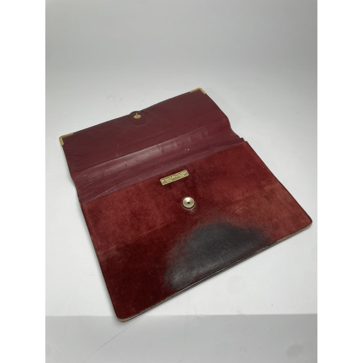 Cartier Burgundy Leather Clutch Bag image 5
