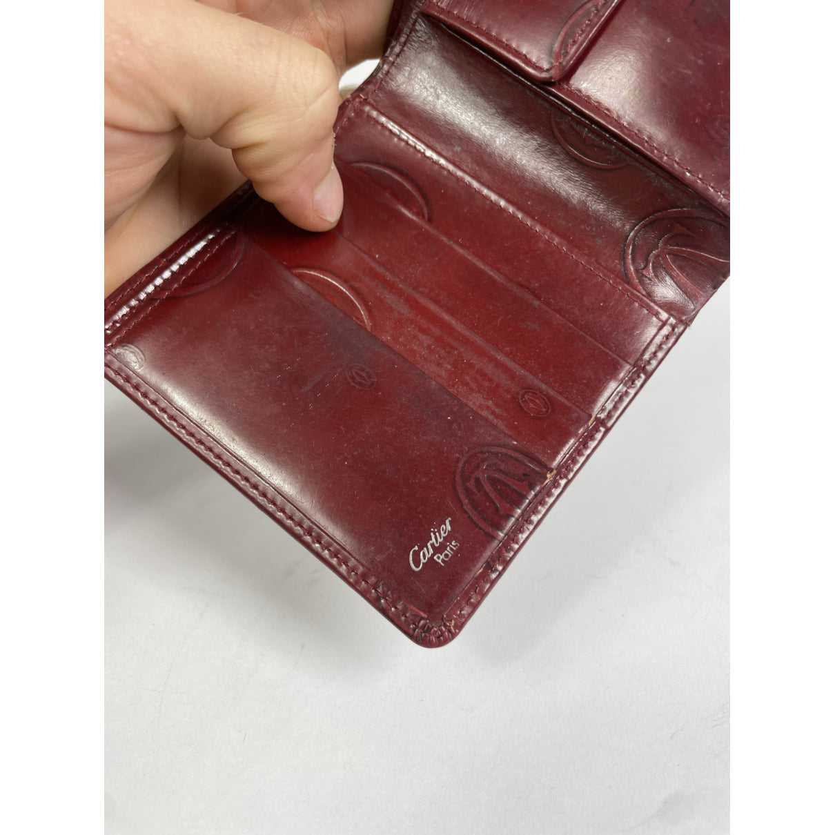 Cartier Burgundy Patent Leather Purse image 5