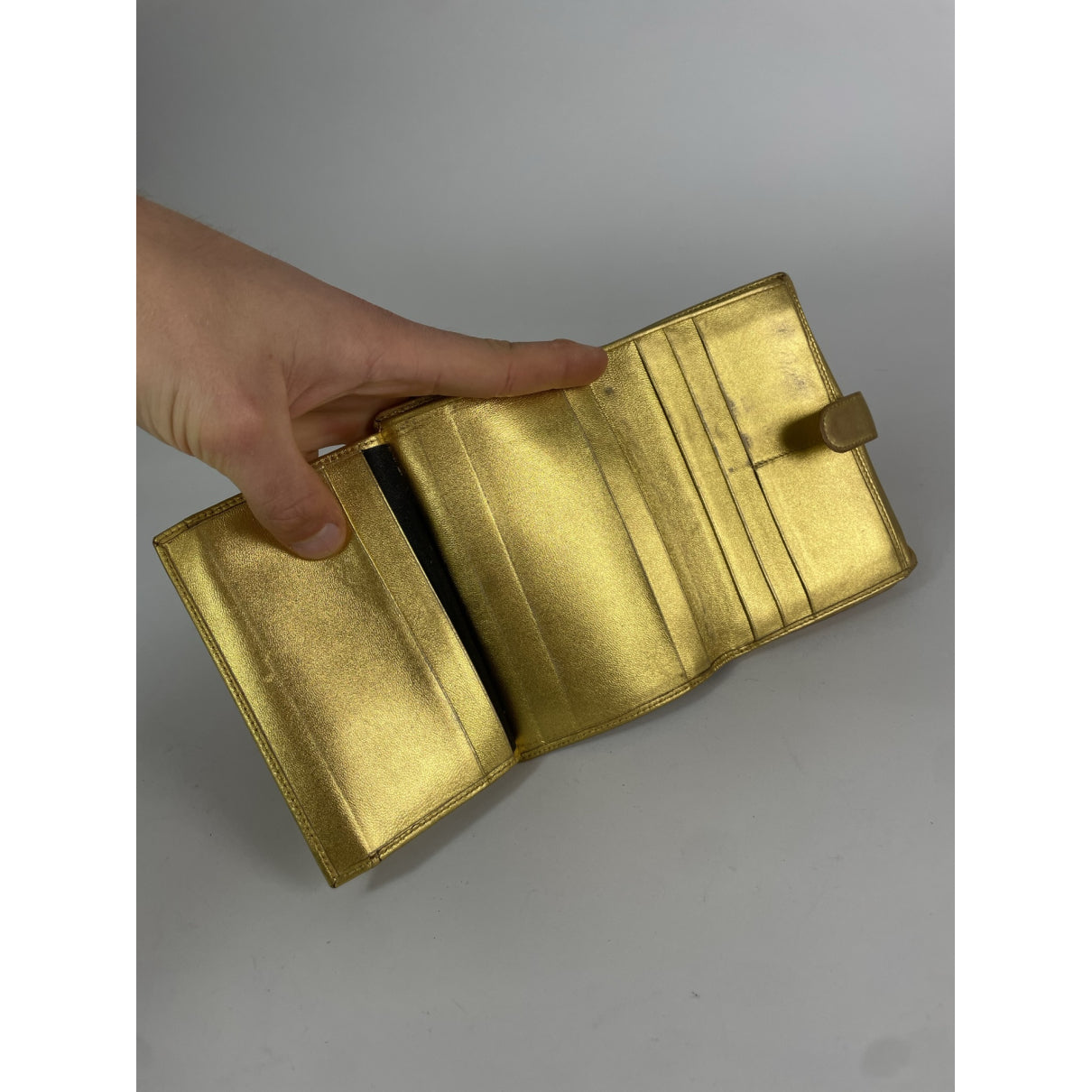 Loewe Gold Leather Wallet image 5