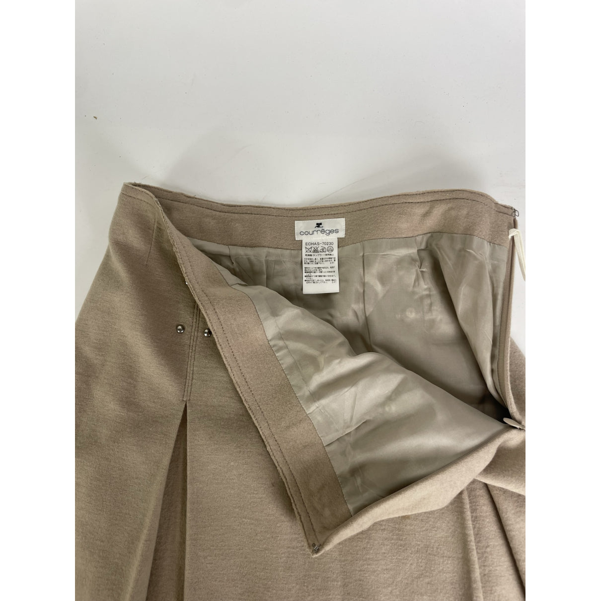 Courrèges Beige Wool Coat image 5