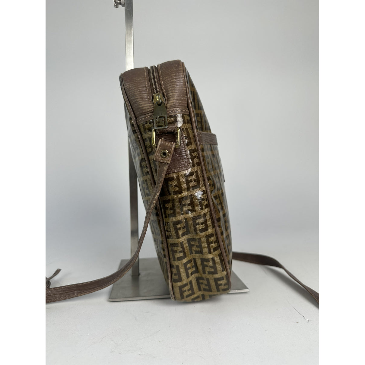 Fendi Baguette Brown Patent Leather Handbag image 5