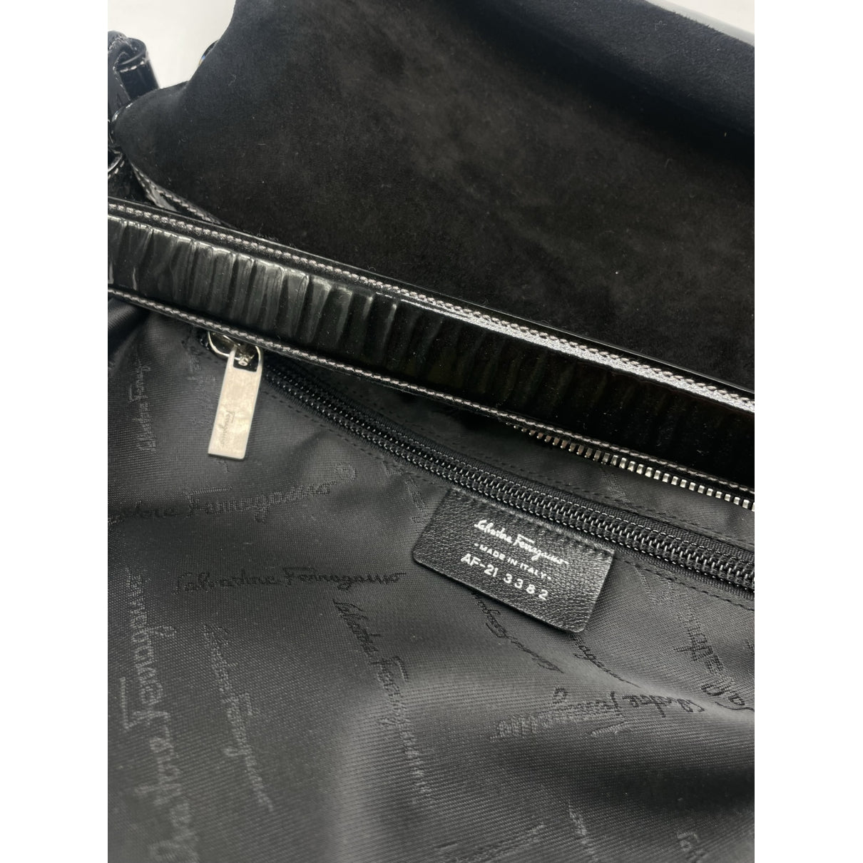 Salvatore Ferragamo Black Patent Leather Handbag image 5