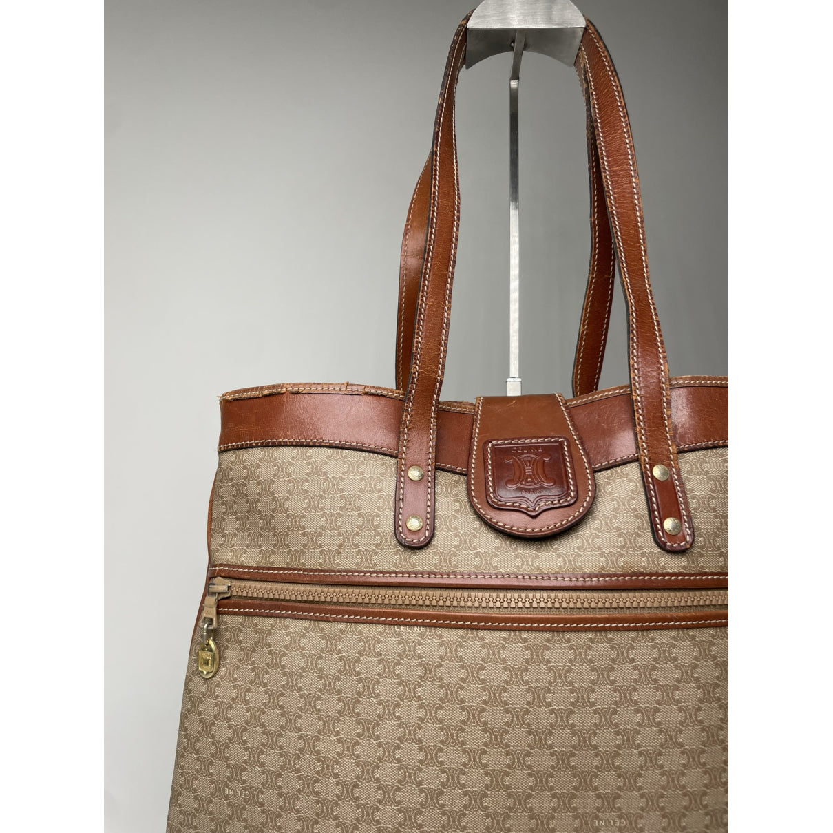 Celine Beige Leather Handbag image 5