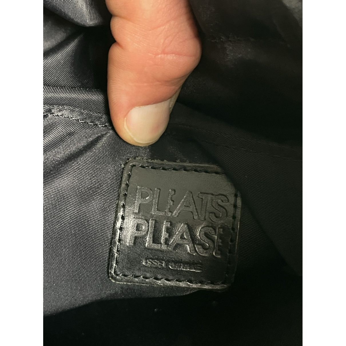 Pleats Please Black Vegan Leather Handbag image 5