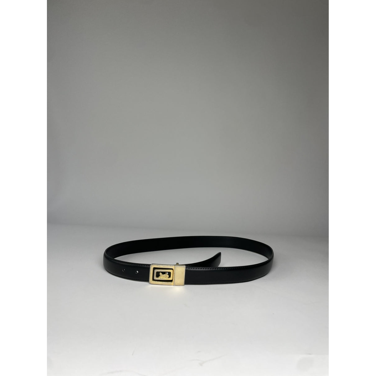 Celine Triomphe Black Leather Belt image 5
