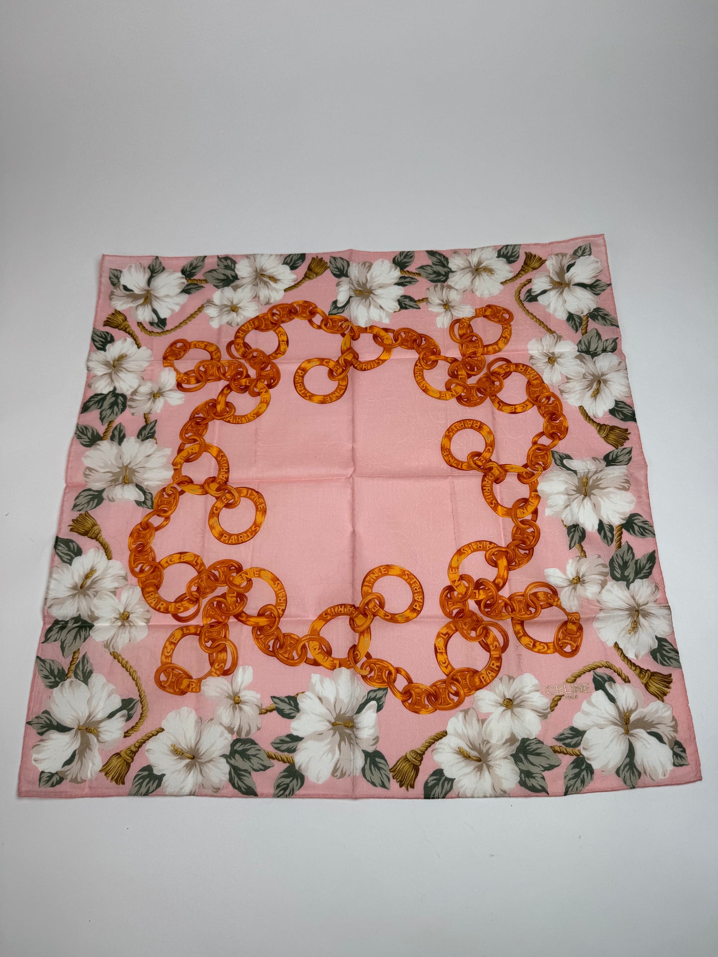 Vintage Celine Paris Silk/Canvas Scarf