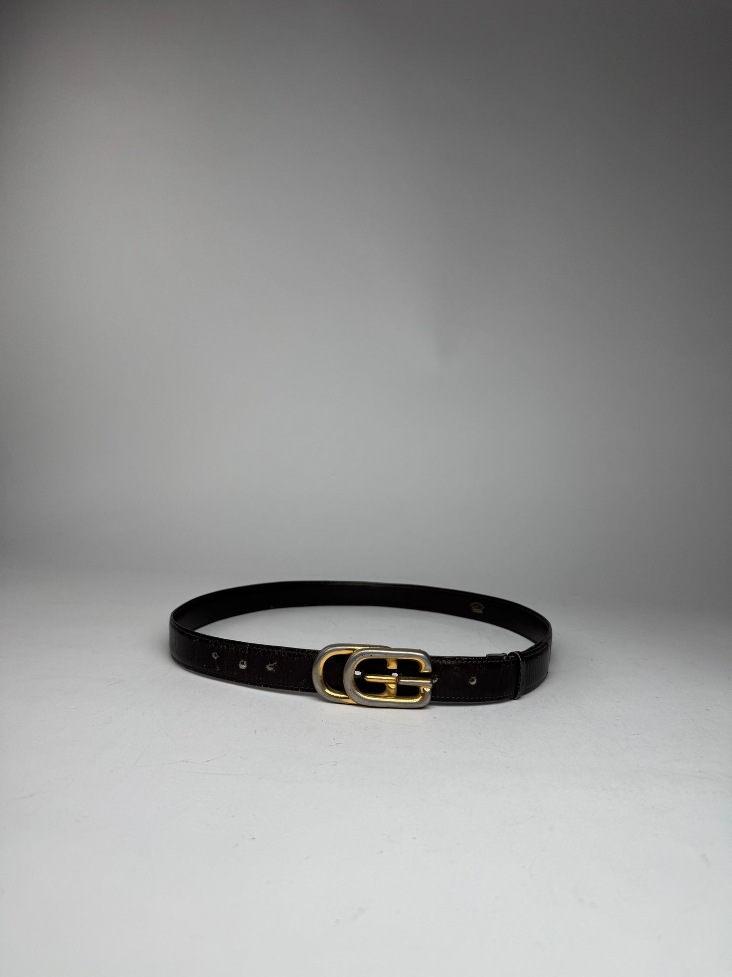 Vintage Gucci GG Leather Belt Brown