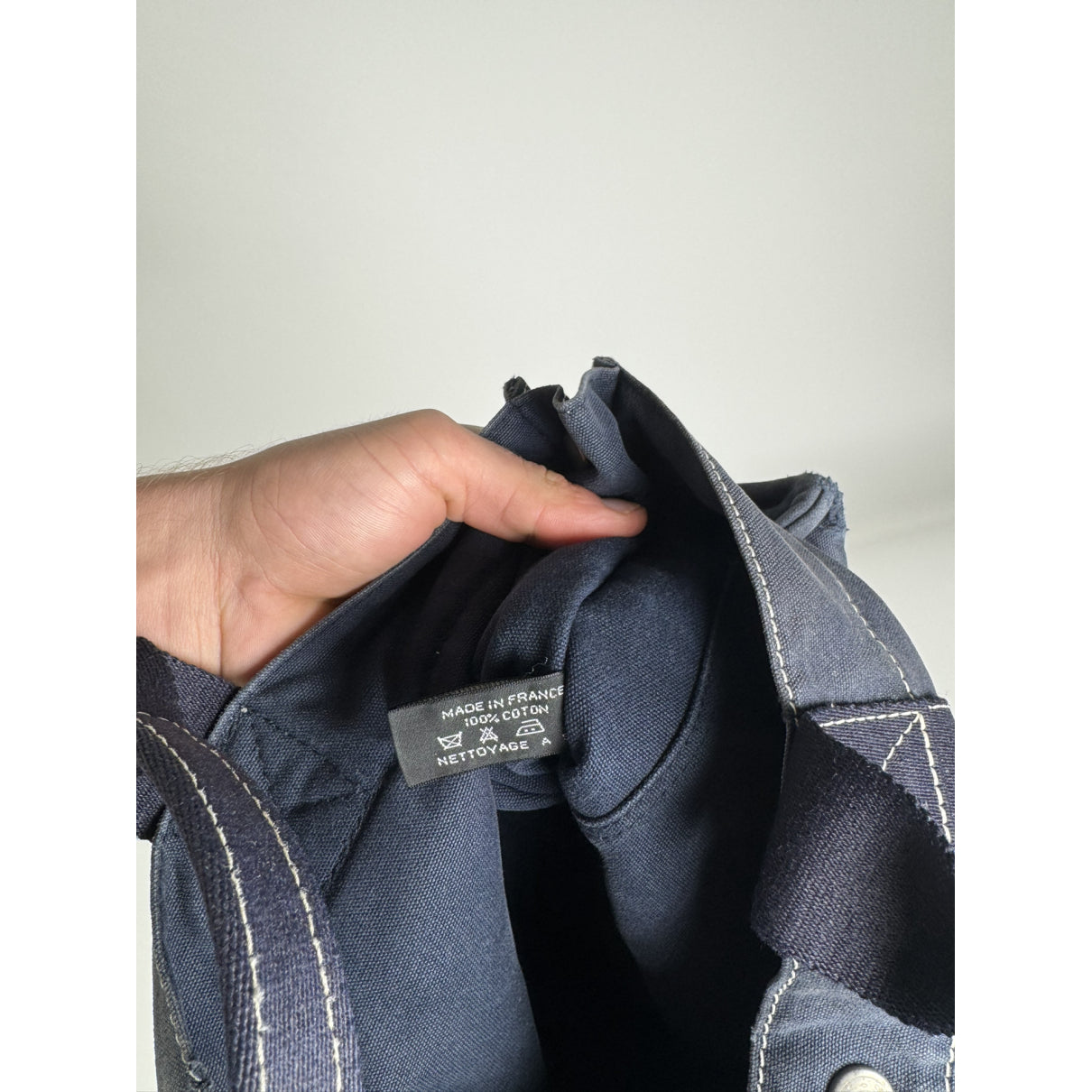 Hermès Navy Cotton Handbag image 5