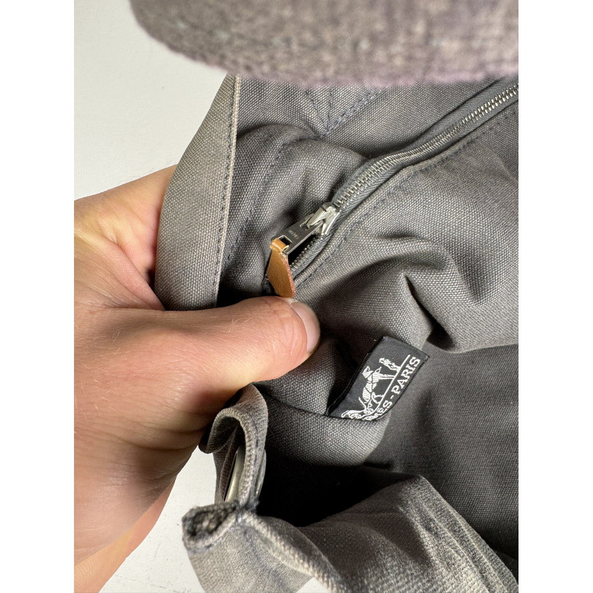 Hermès Grey Cotton Handbag image 5