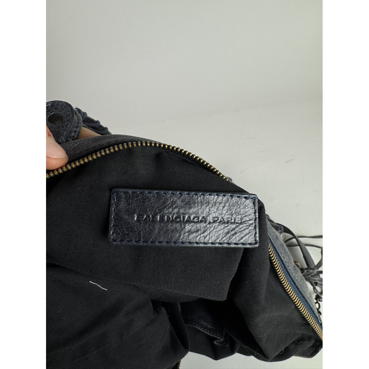 Balenciaga City Navy Leather Handbag image 5