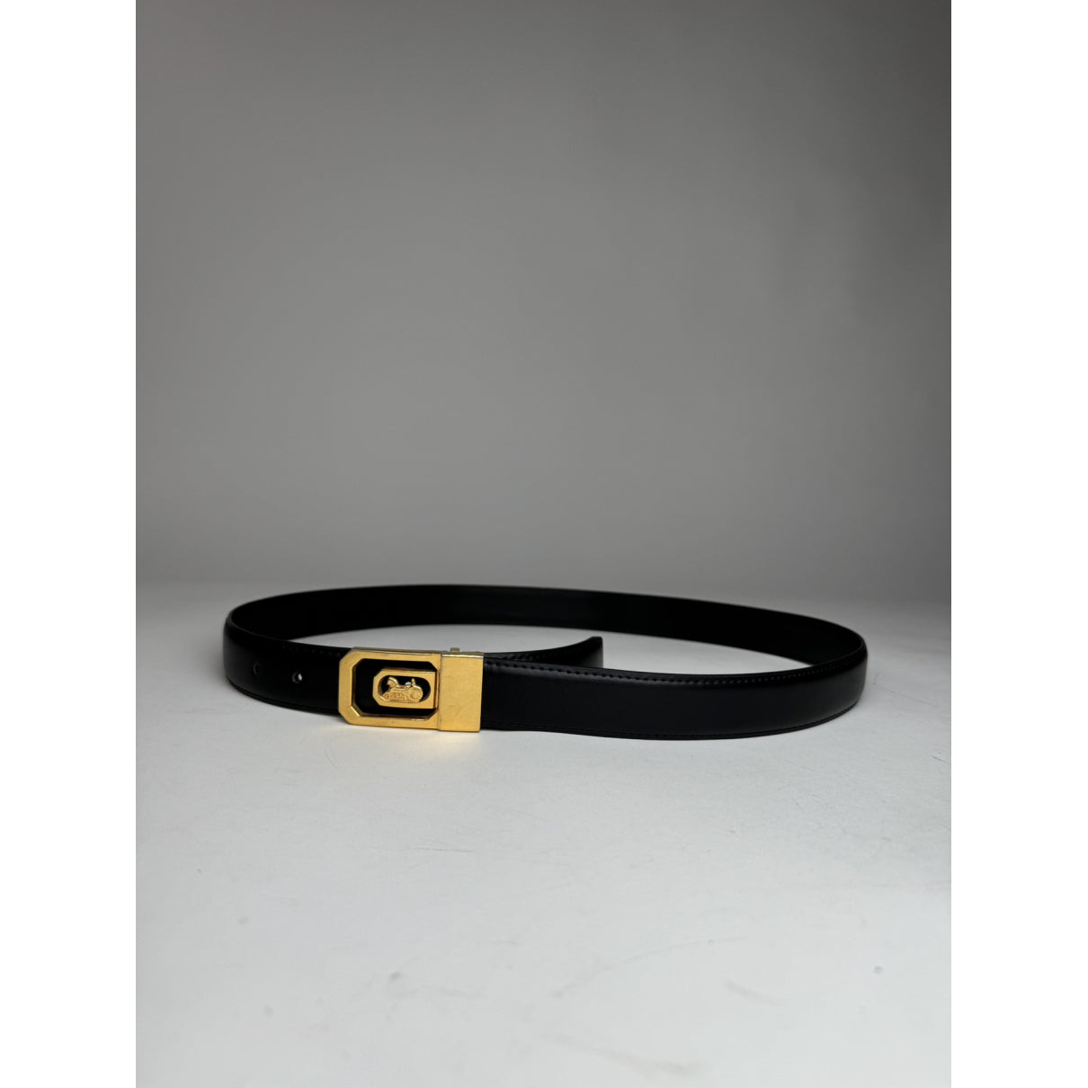 Celine Triomphe Black Leather Belt image 5