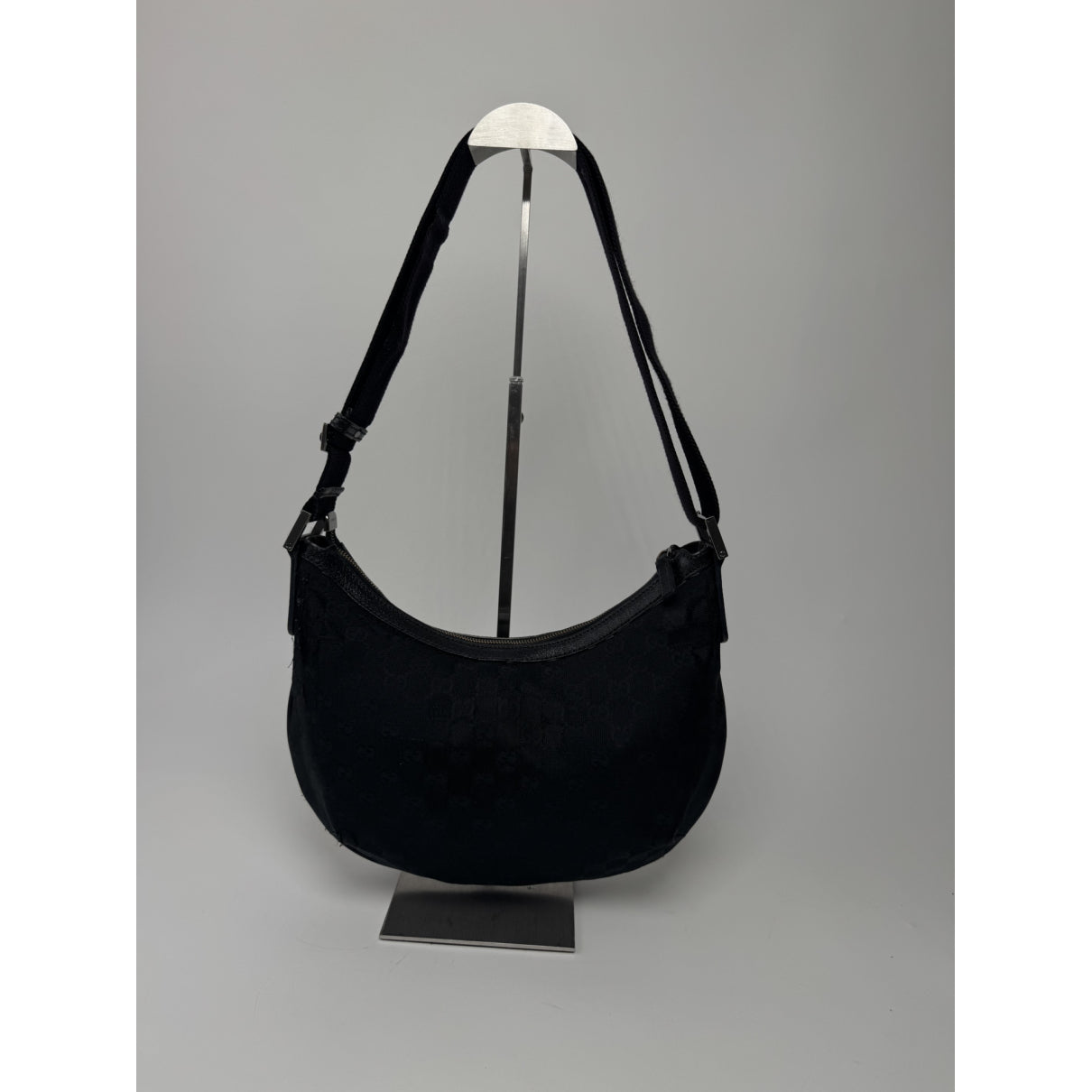 Gucci Jackie Vintage Black Cotton Handbag image 5
