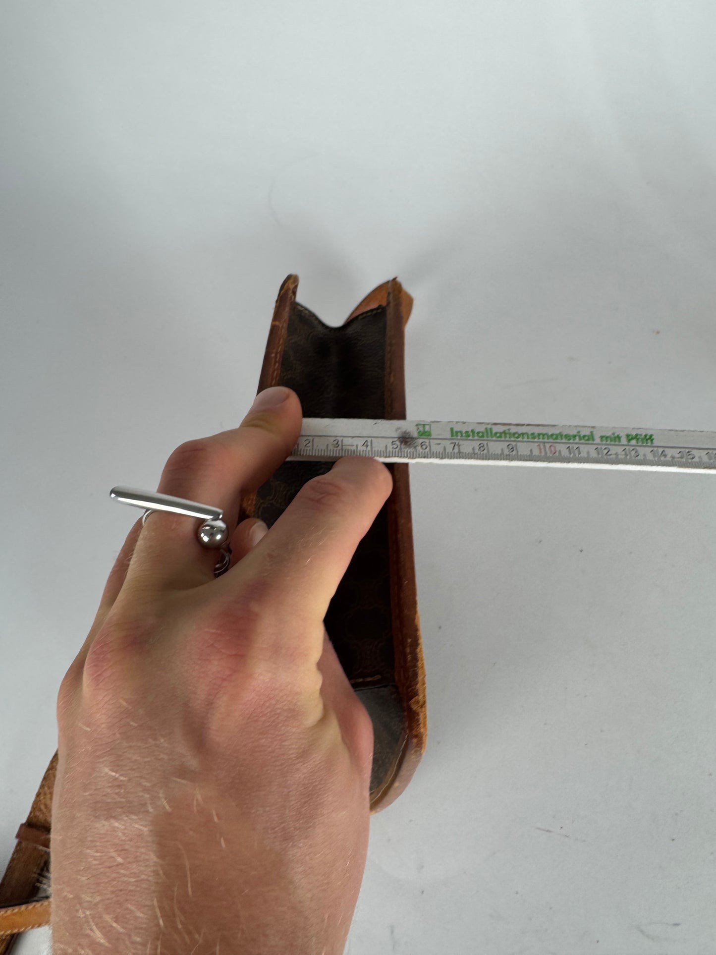 Vintage Celine Paris Triomphe Leather Bag Brown