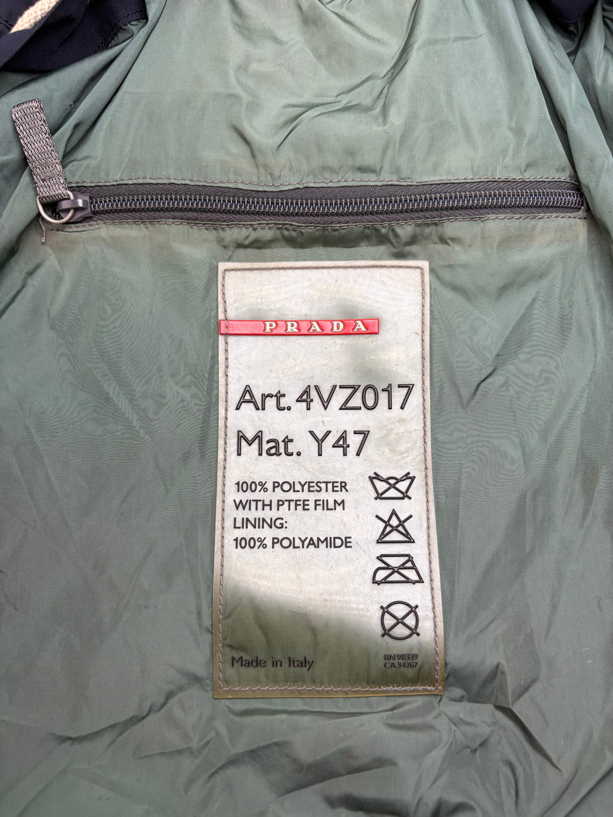 Vintage Prada Linea Rossa Drawstring Backpack Late 1990s Navy