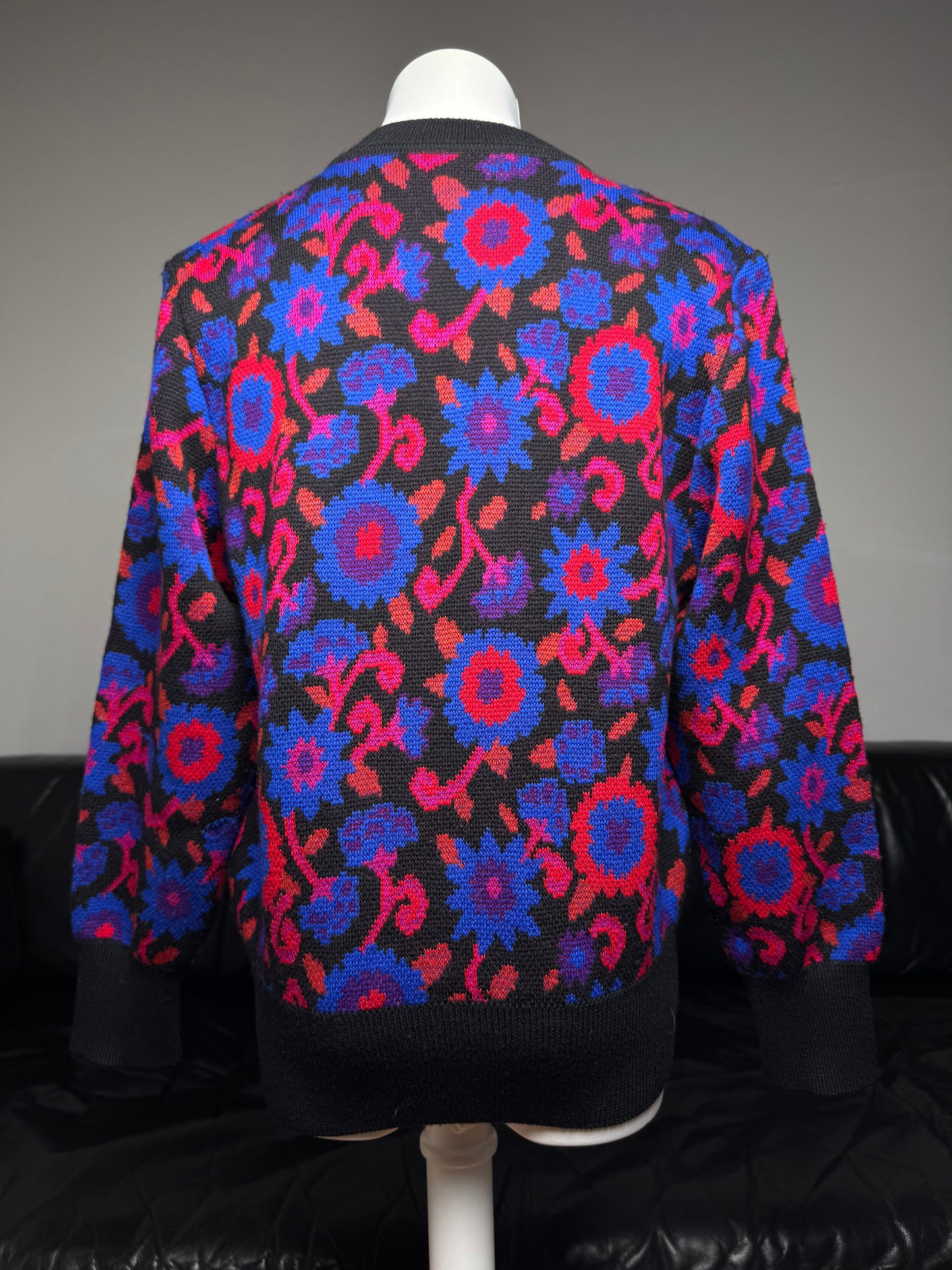 Vintage Yves Saint Laurent Wool Sweater Floral 38/M