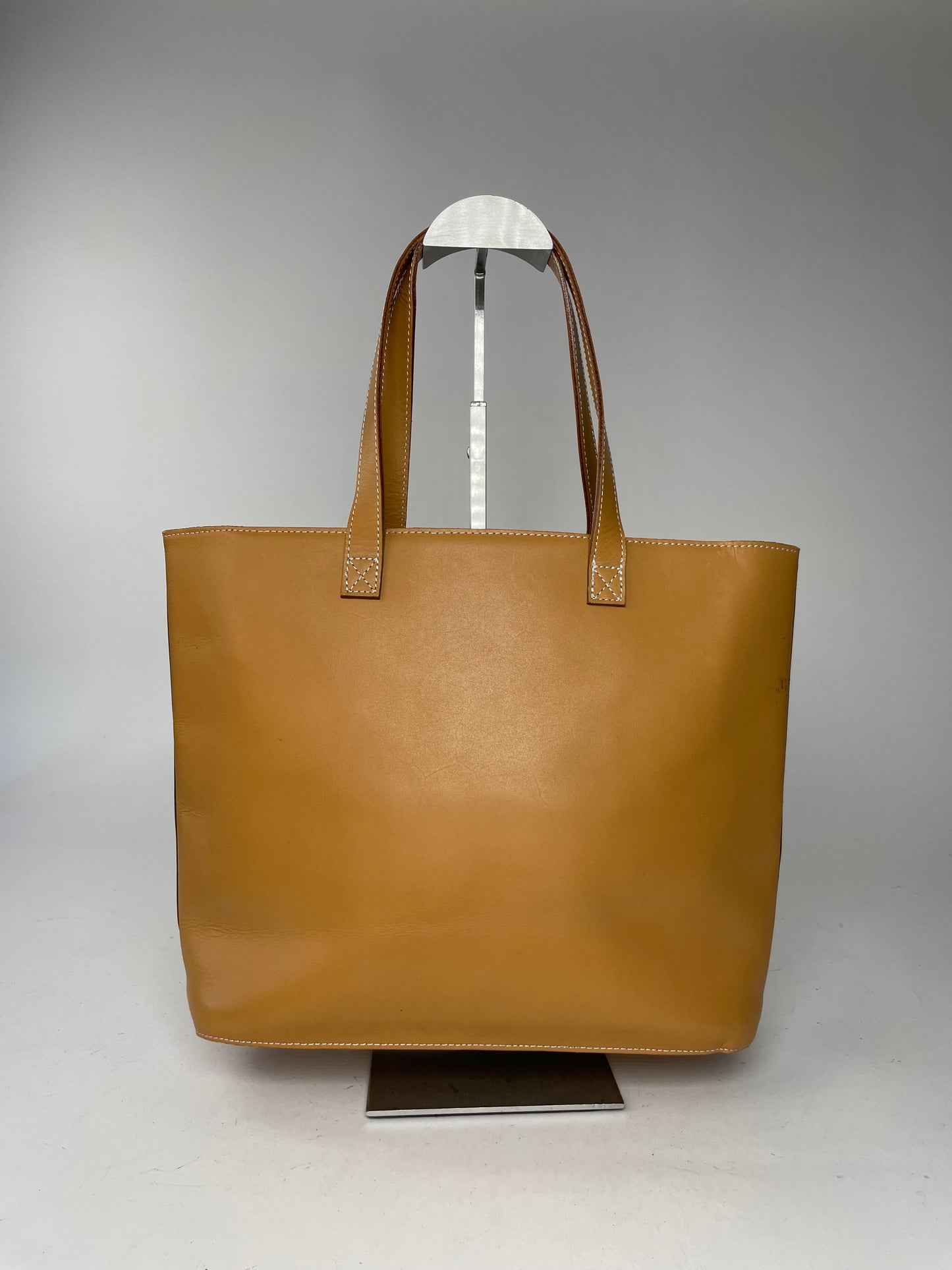 Vintage Courreges Paris Leather shopper Bag Kamel