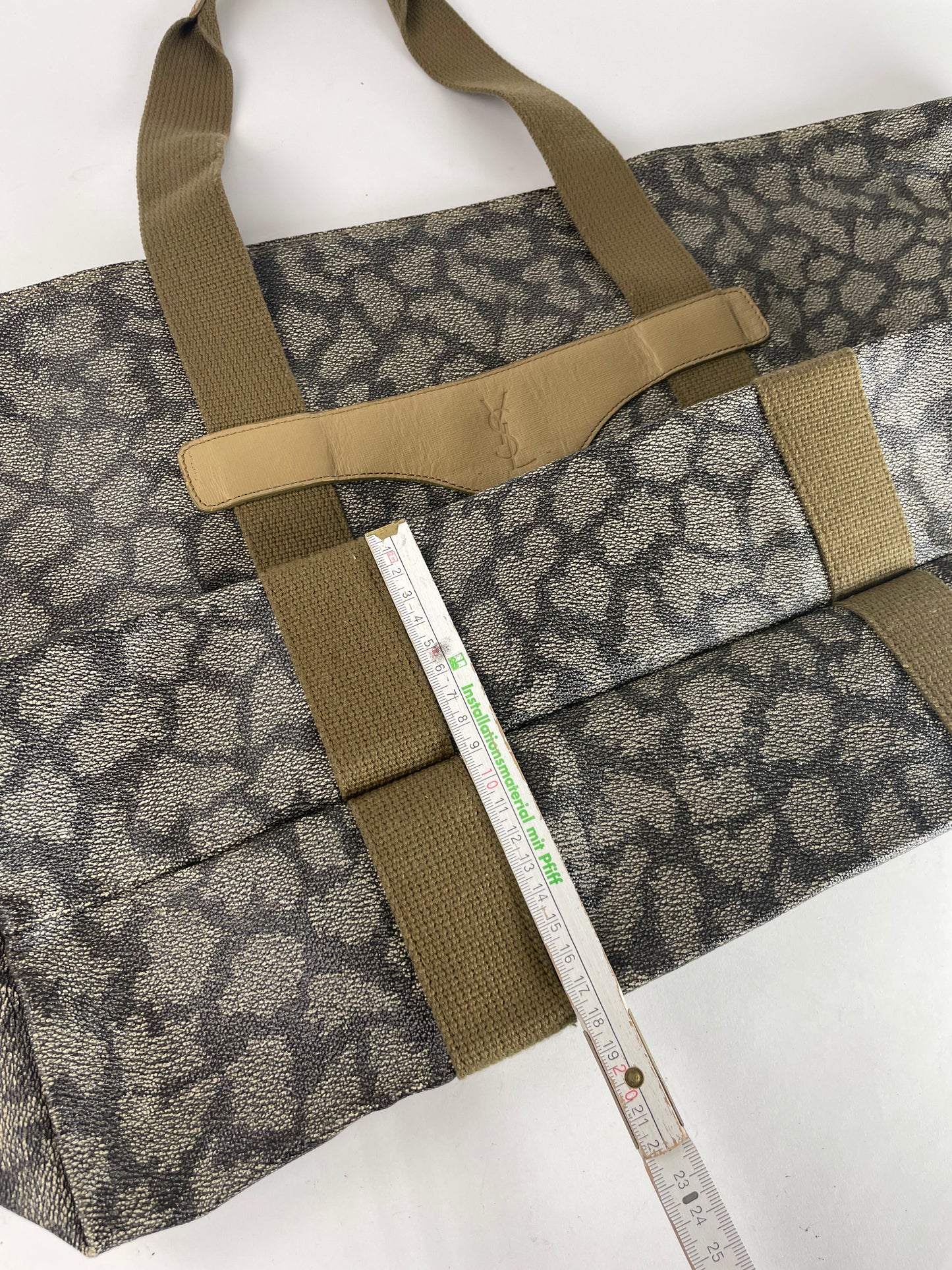 Vintage Yves Saint Laurent Leather Travel Bag Grey/Brown