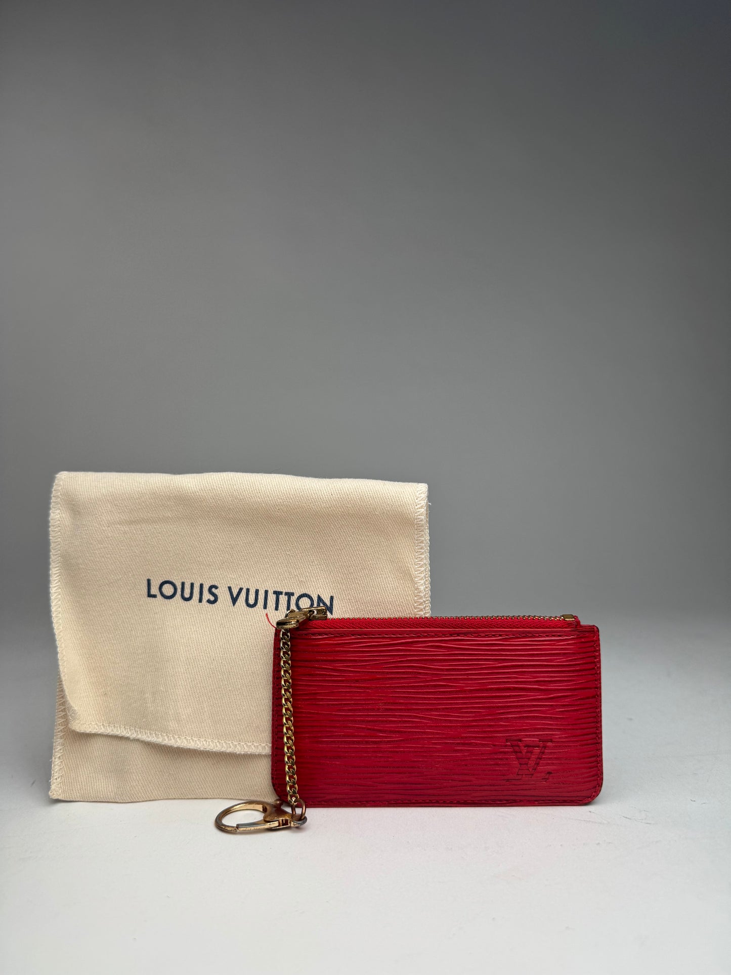 Vintage Louis Vuitton Le Dauphine EPI Leather Card Holder / Purse Red