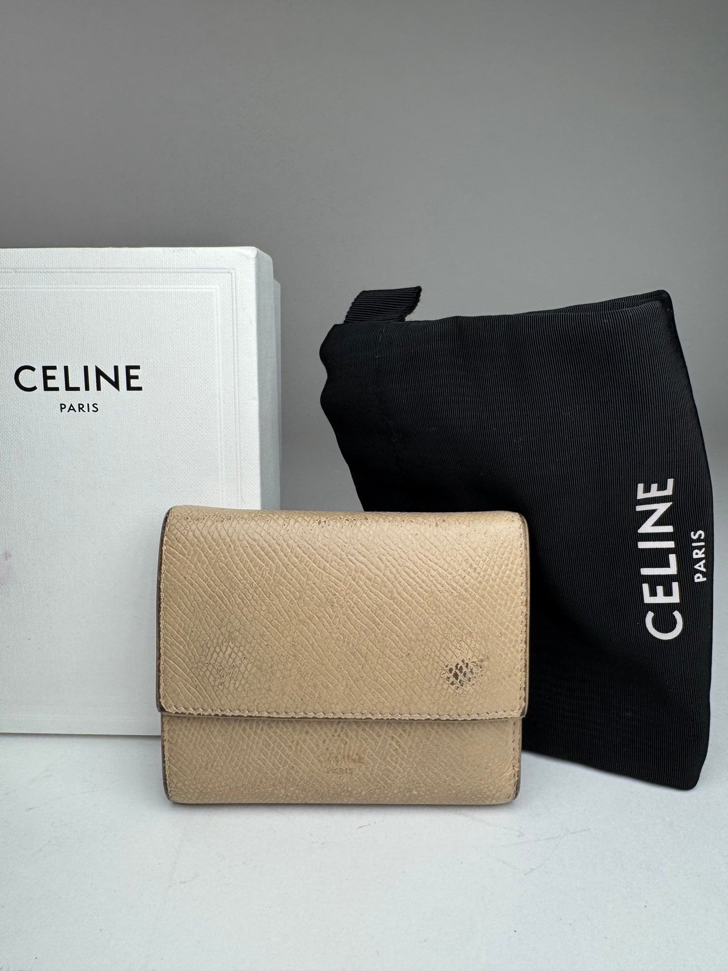 Vintage Celine Paris Leather Walket beige