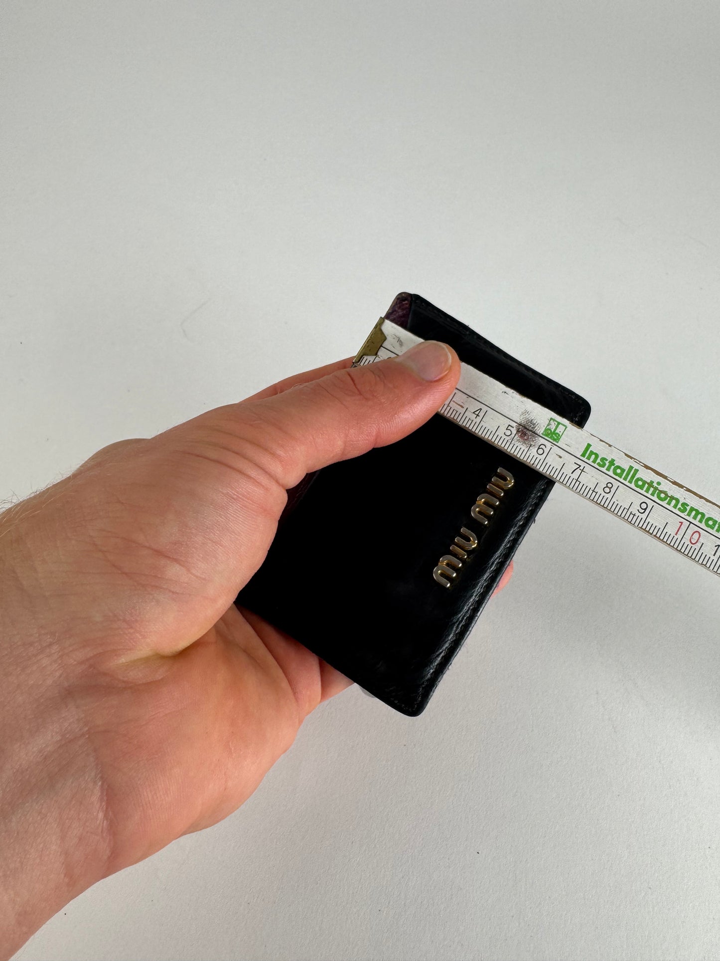 Vintage Miu Miu Leather Card Holder Black Purple