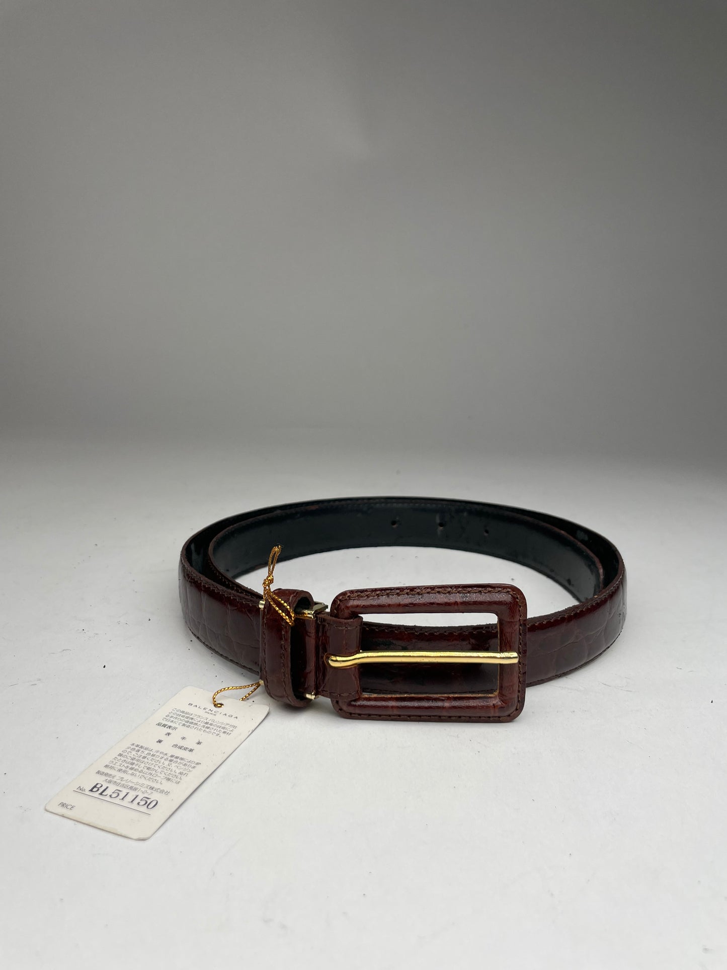 Vintage Balenciaga Leather Belt Purple Black