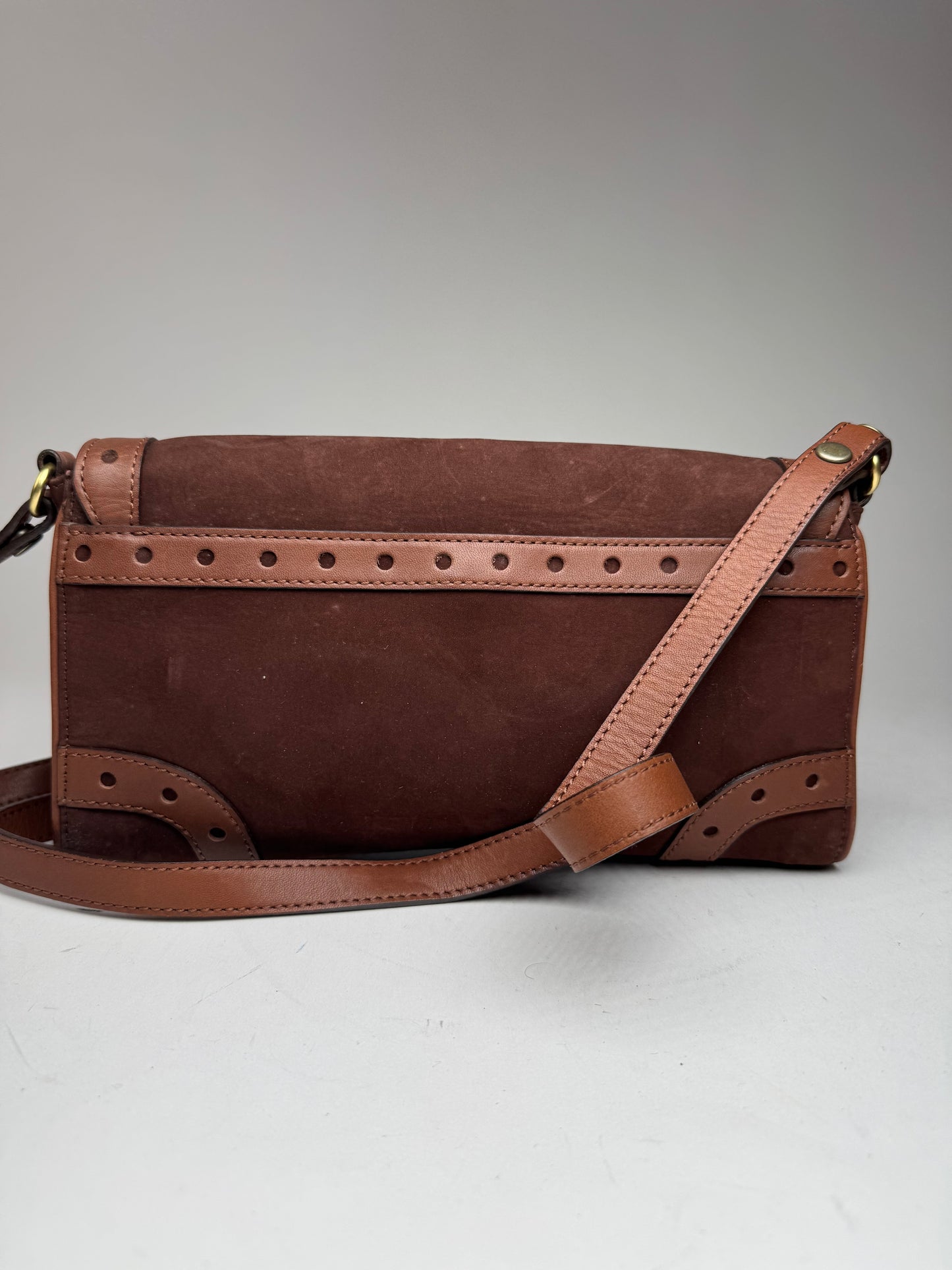Vintage Chloe Leather Suede Shoulder Bag brown