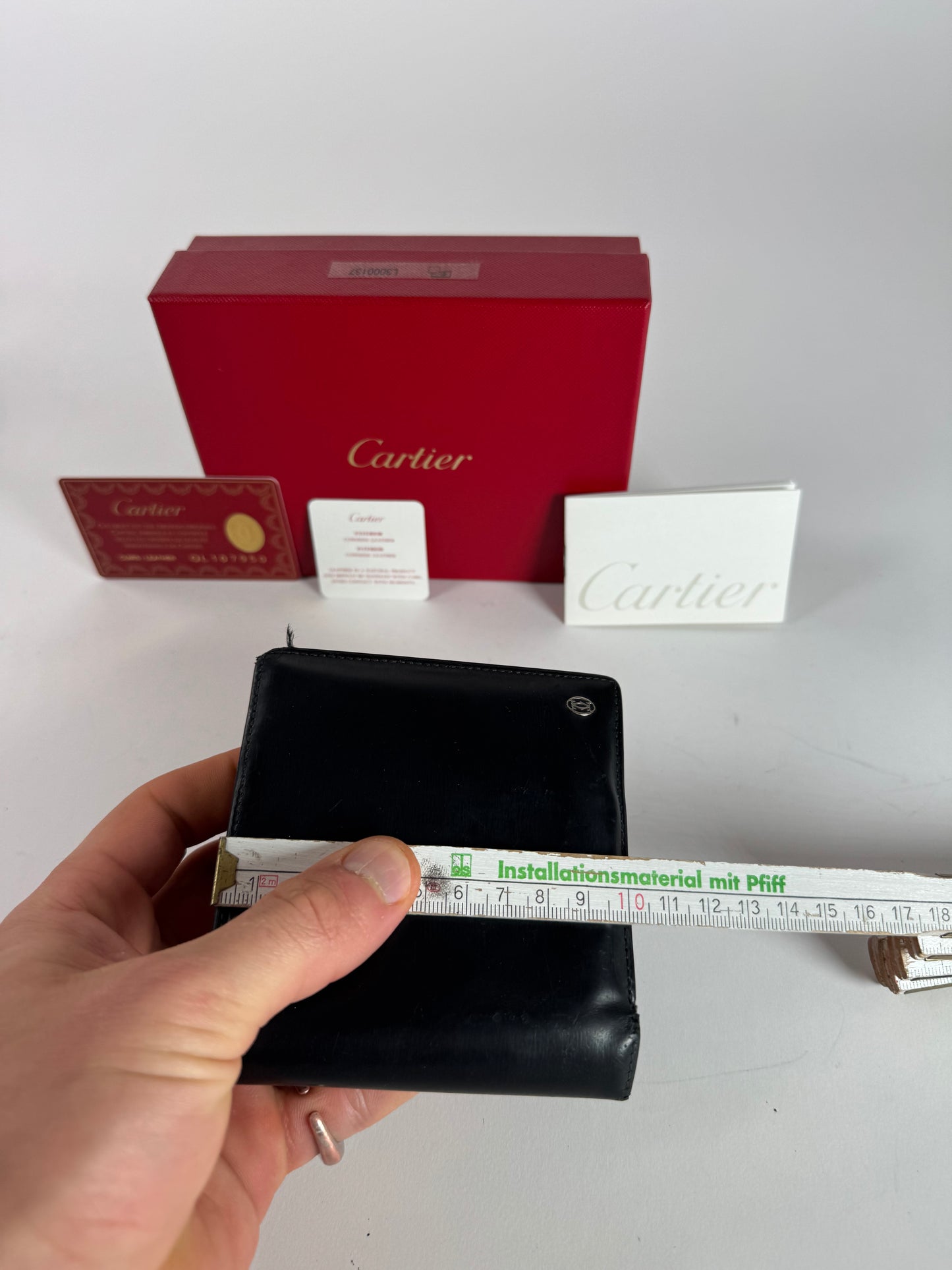 Vintage Cartier Flap Leather Wallet Black