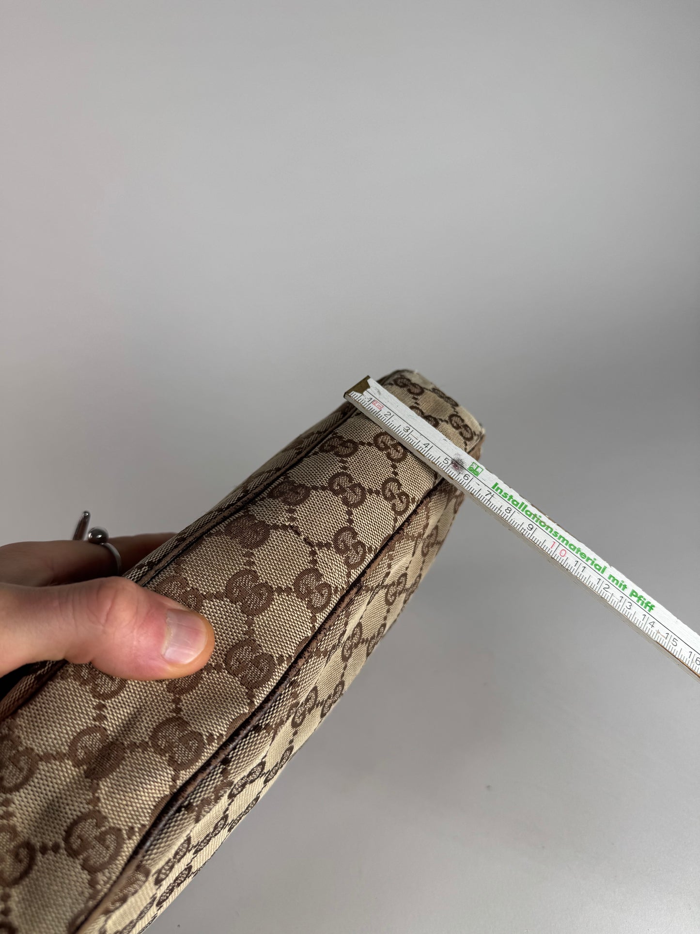 Vintage Gucci Monogram Crossaint 2Way Bag beige