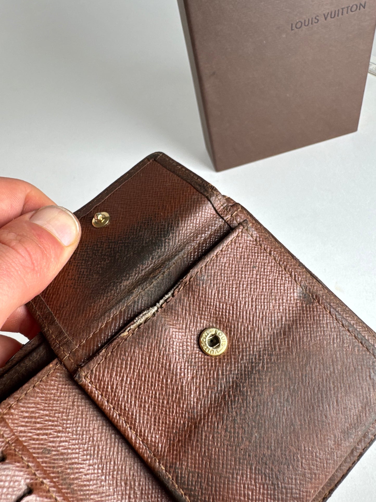 Vintage Louis Vuitton Monogram Foldable Wallet Brown