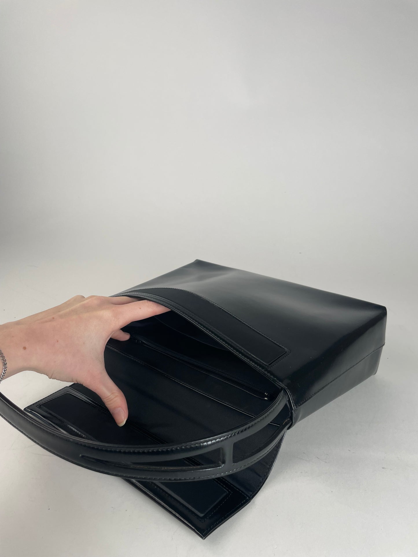 Vintage Givenchy 4G Patent Leather Bag Black