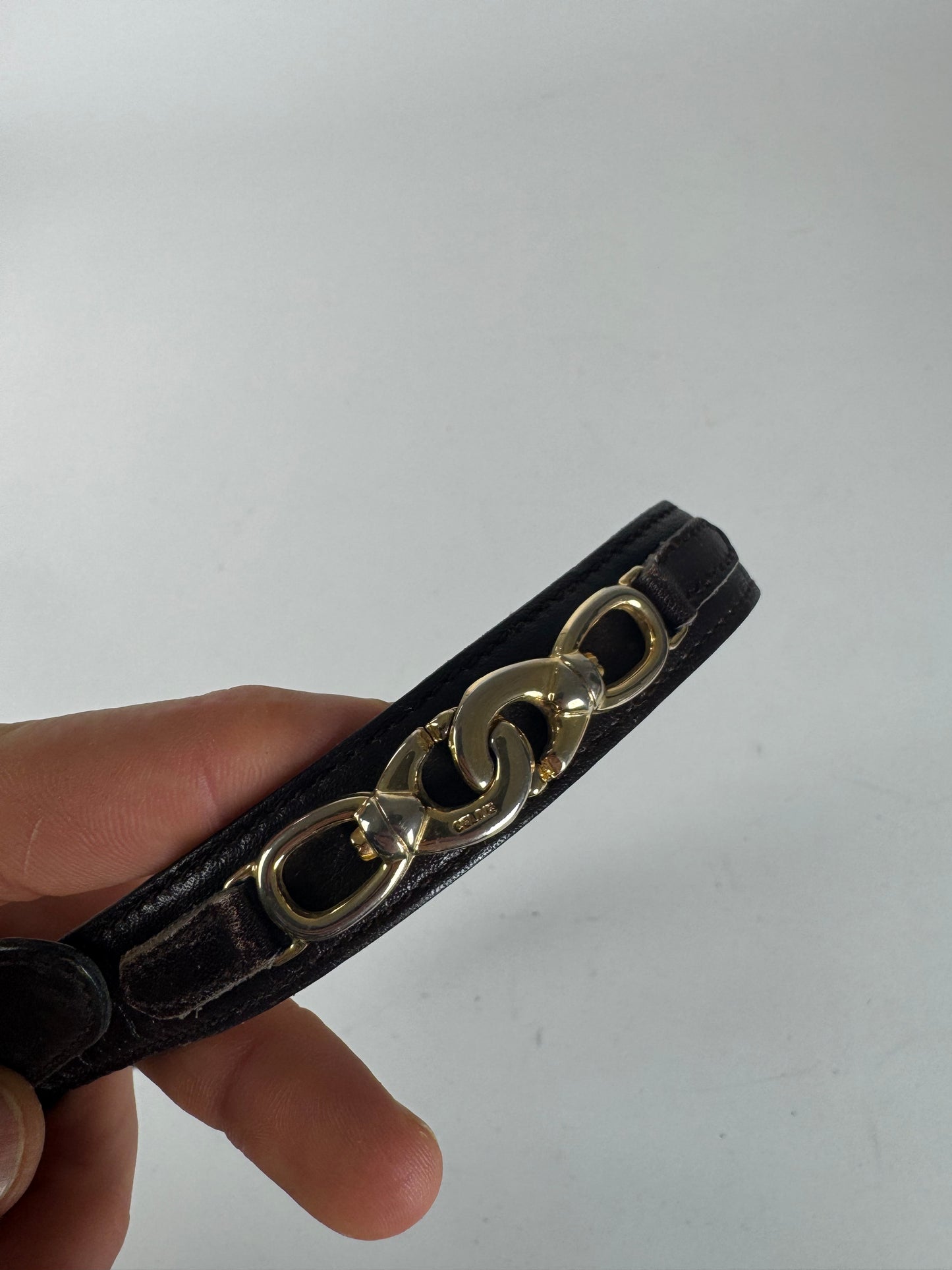 Vintage Celine Paris Leather Belt Brown